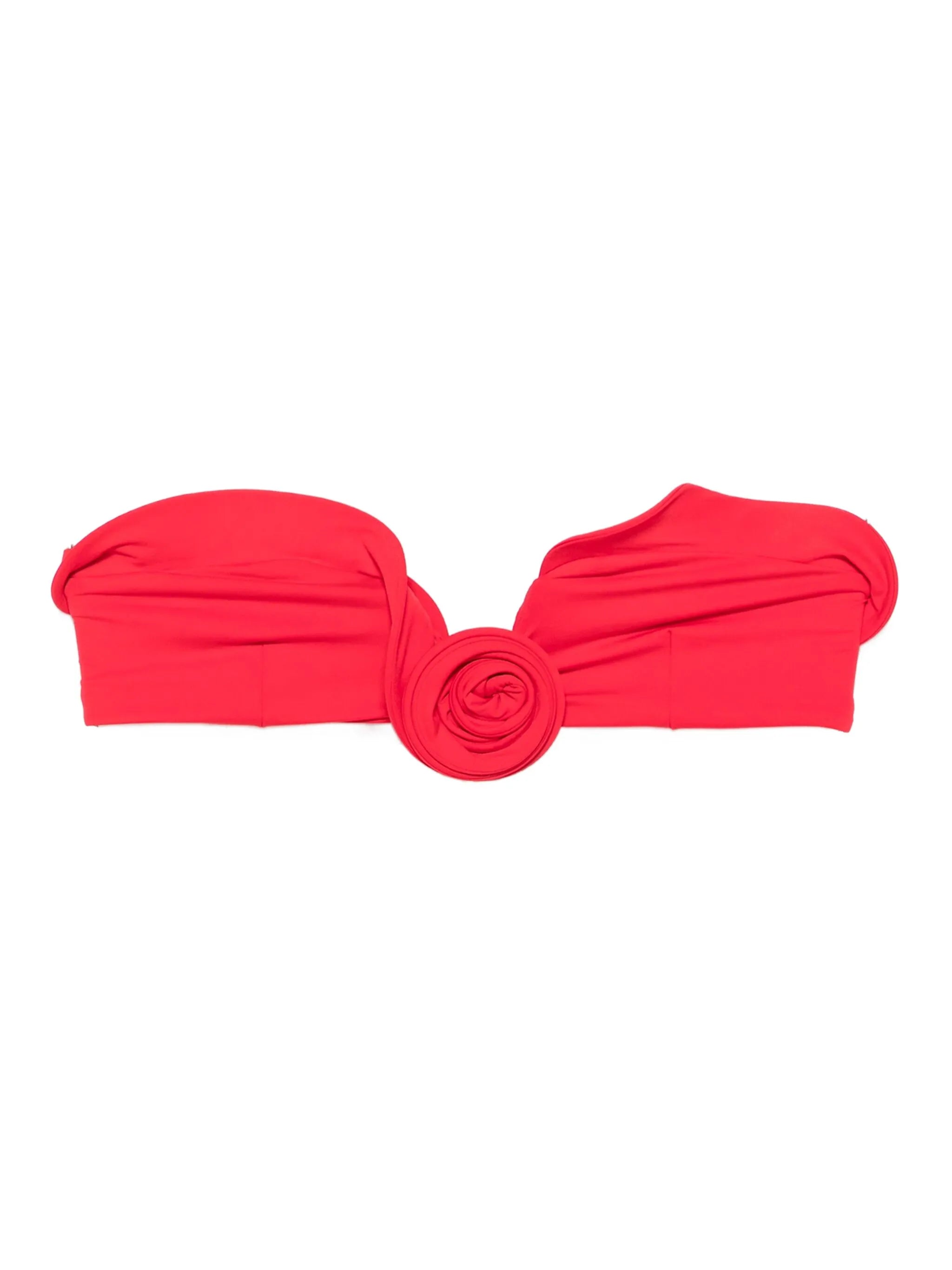 rose-appliqué bikini top