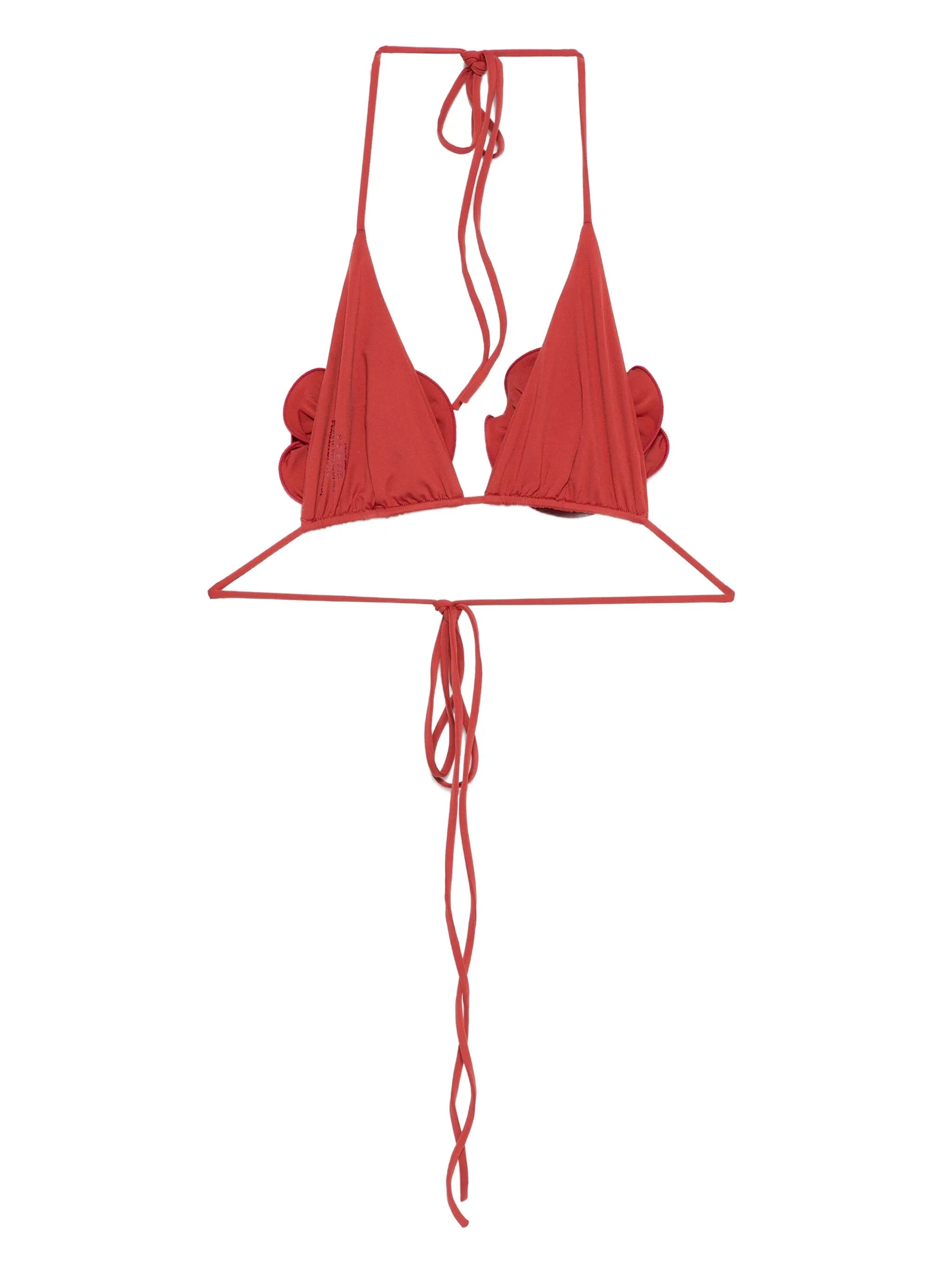 floral-motif bikini top