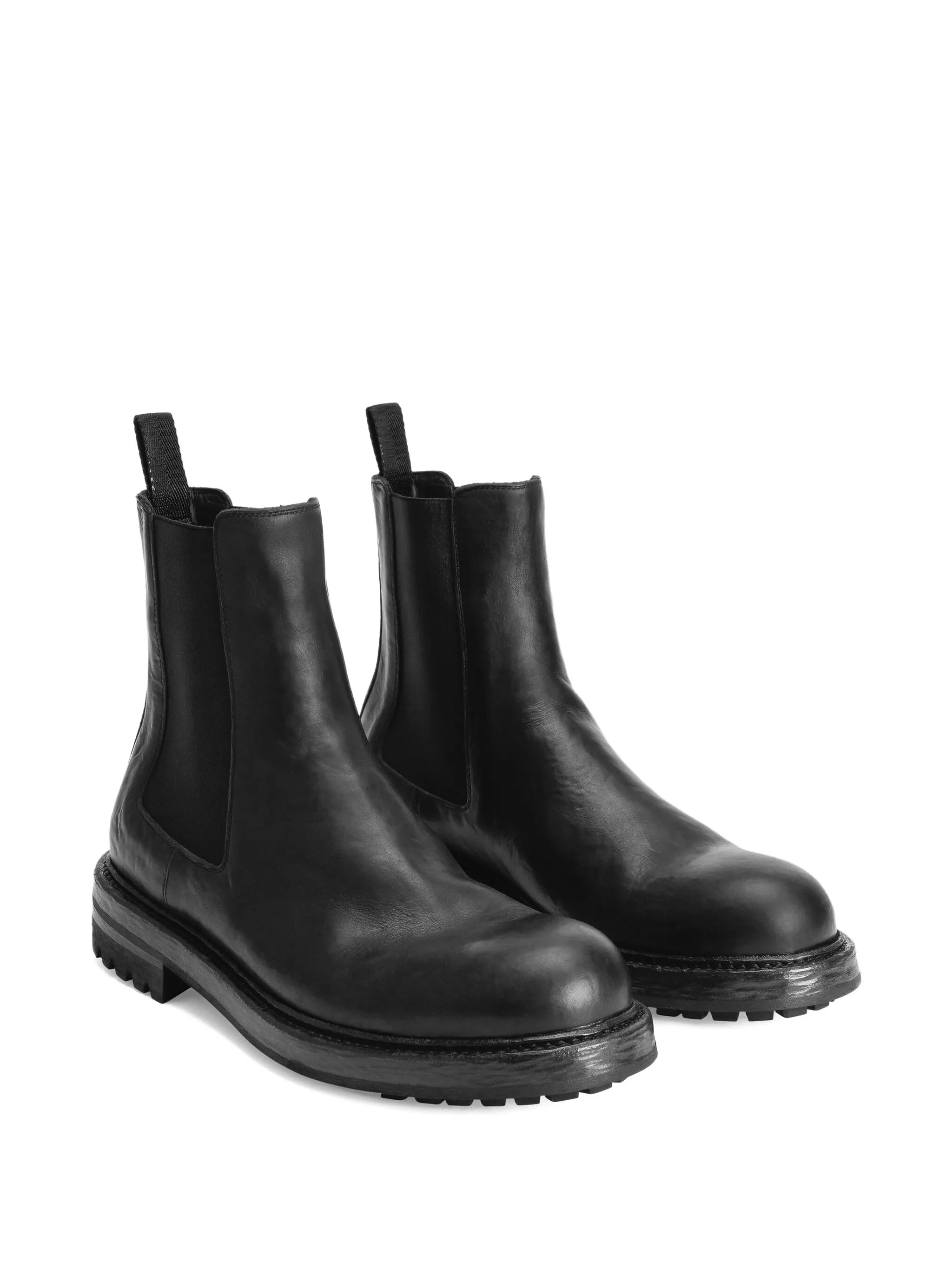 elastic-panel leather boots