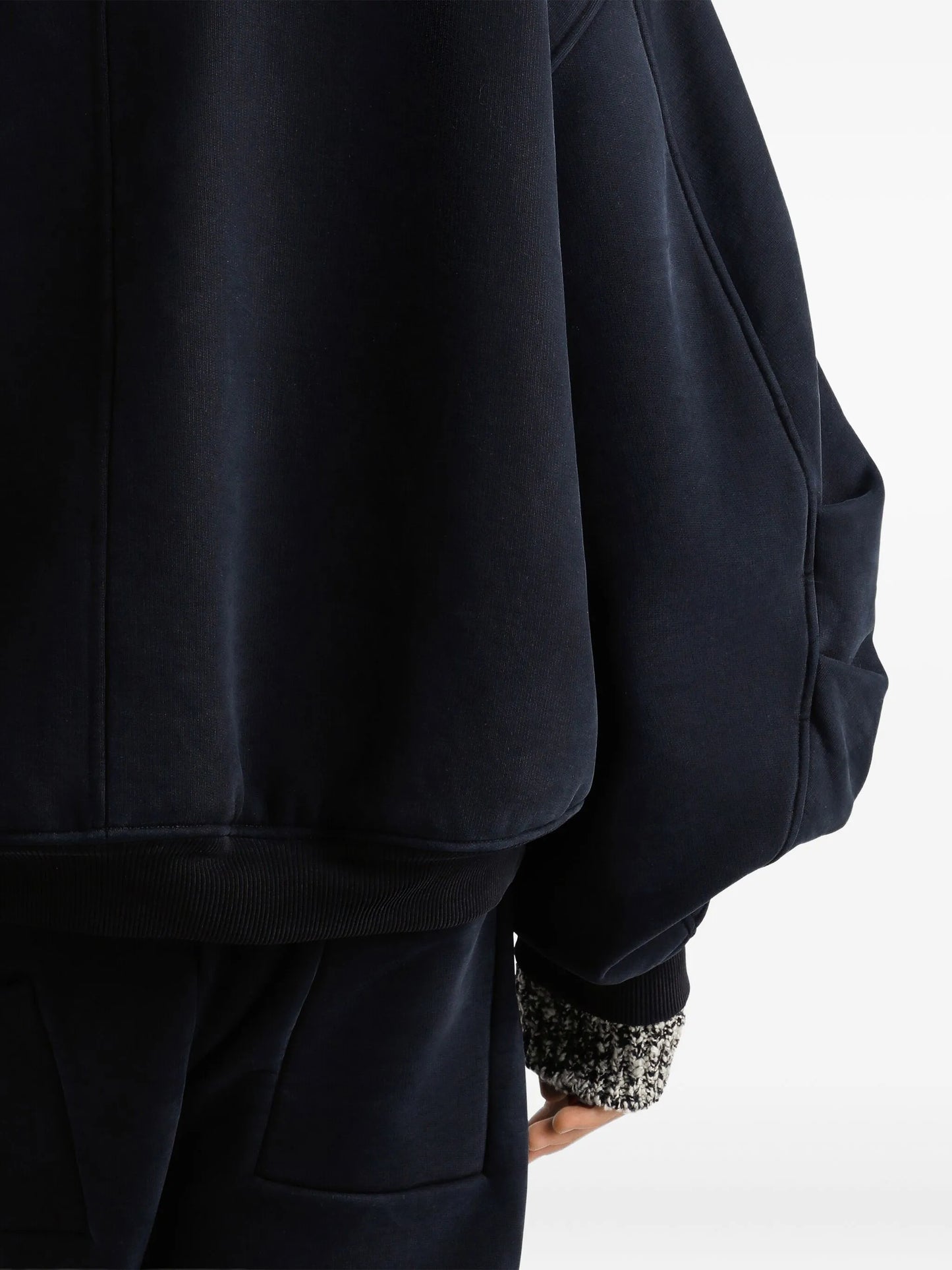 fur-trimmed zip-up hoodie