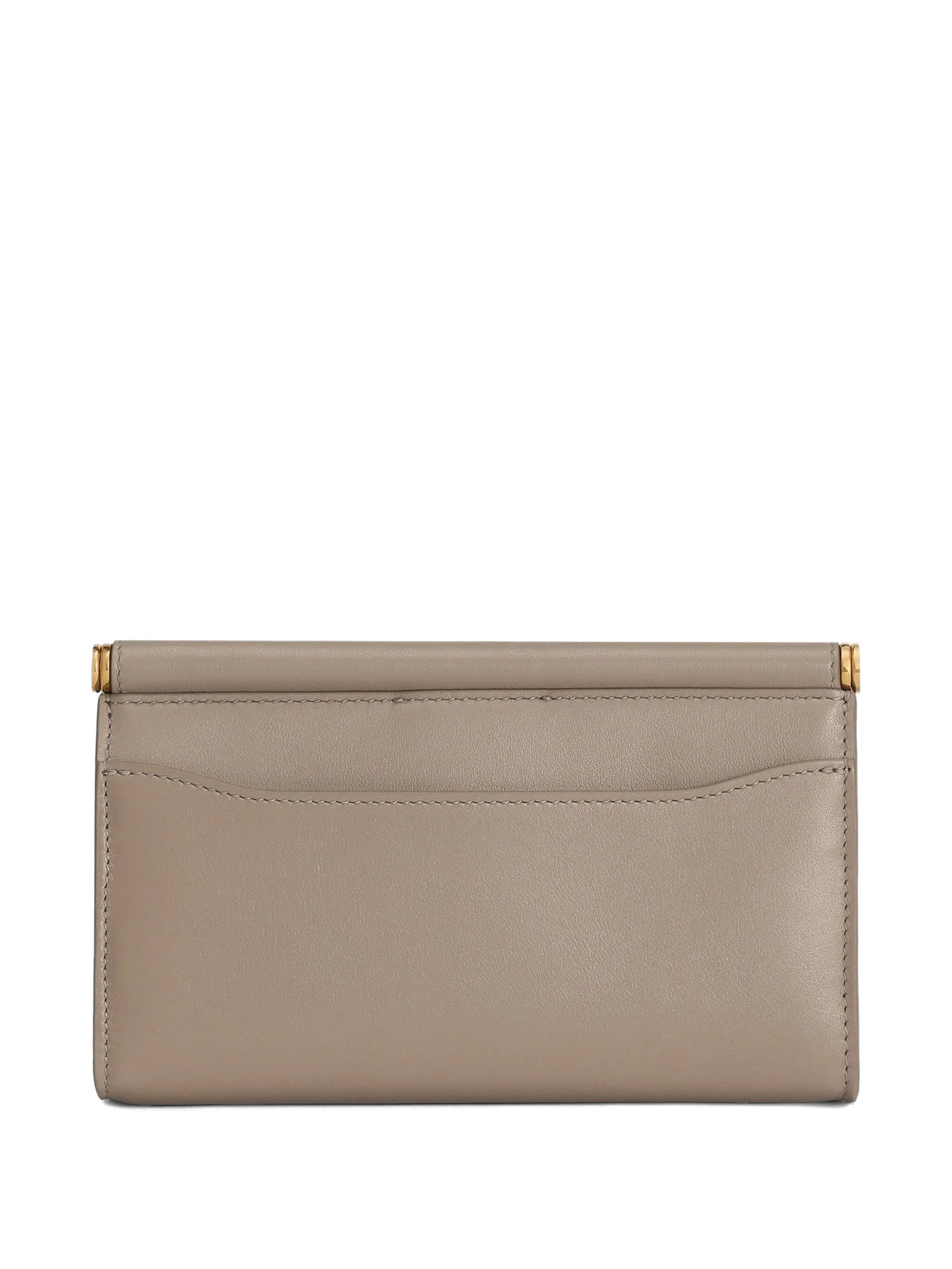 clasp-fastening leather mini bag