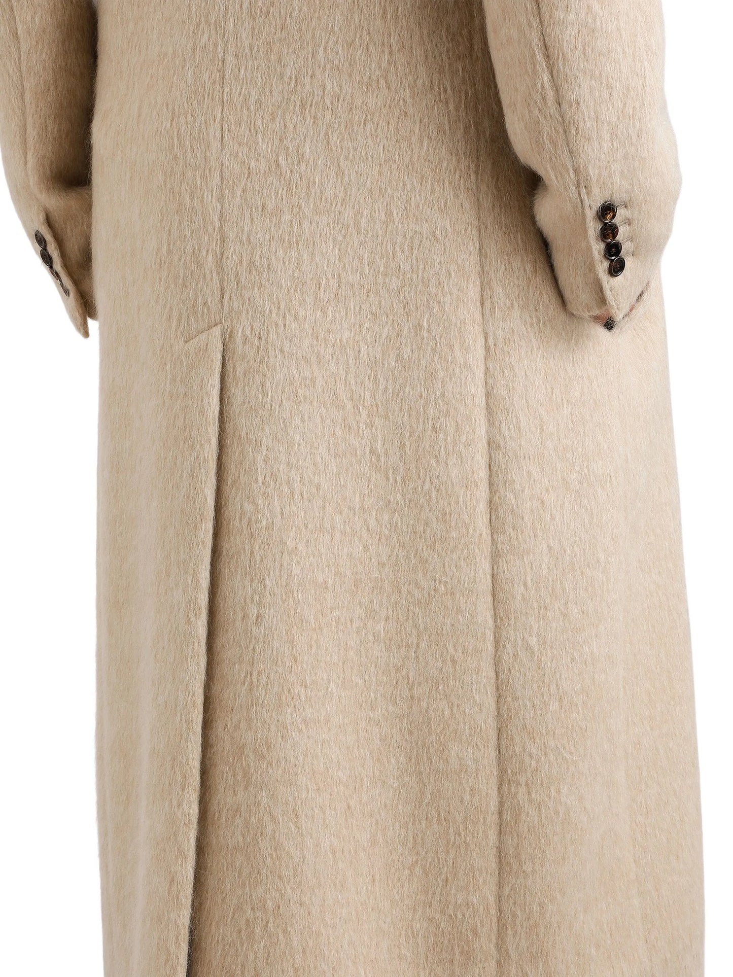 peak-lapel double-breasted coat