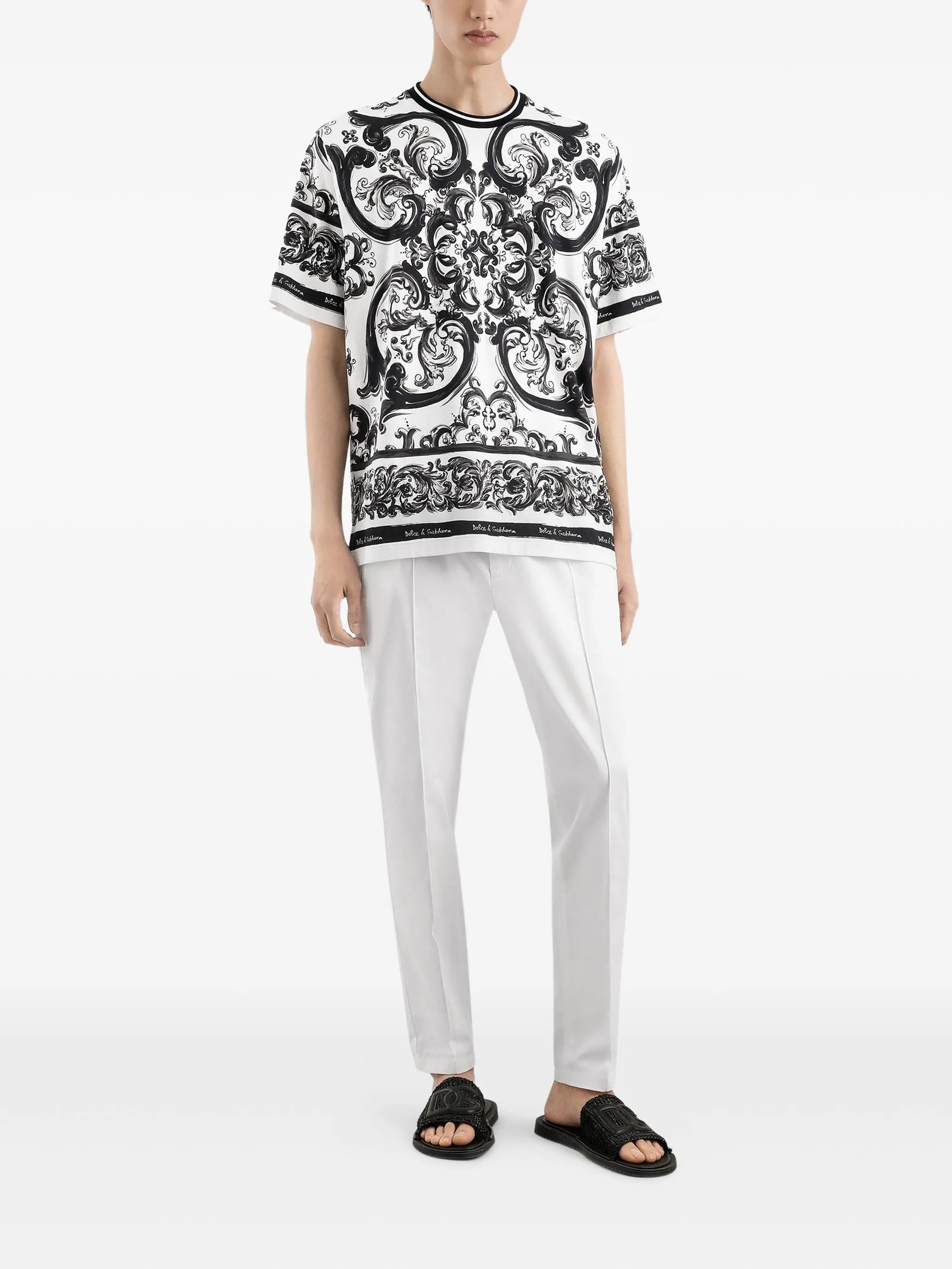 Majolica-print T-shirt