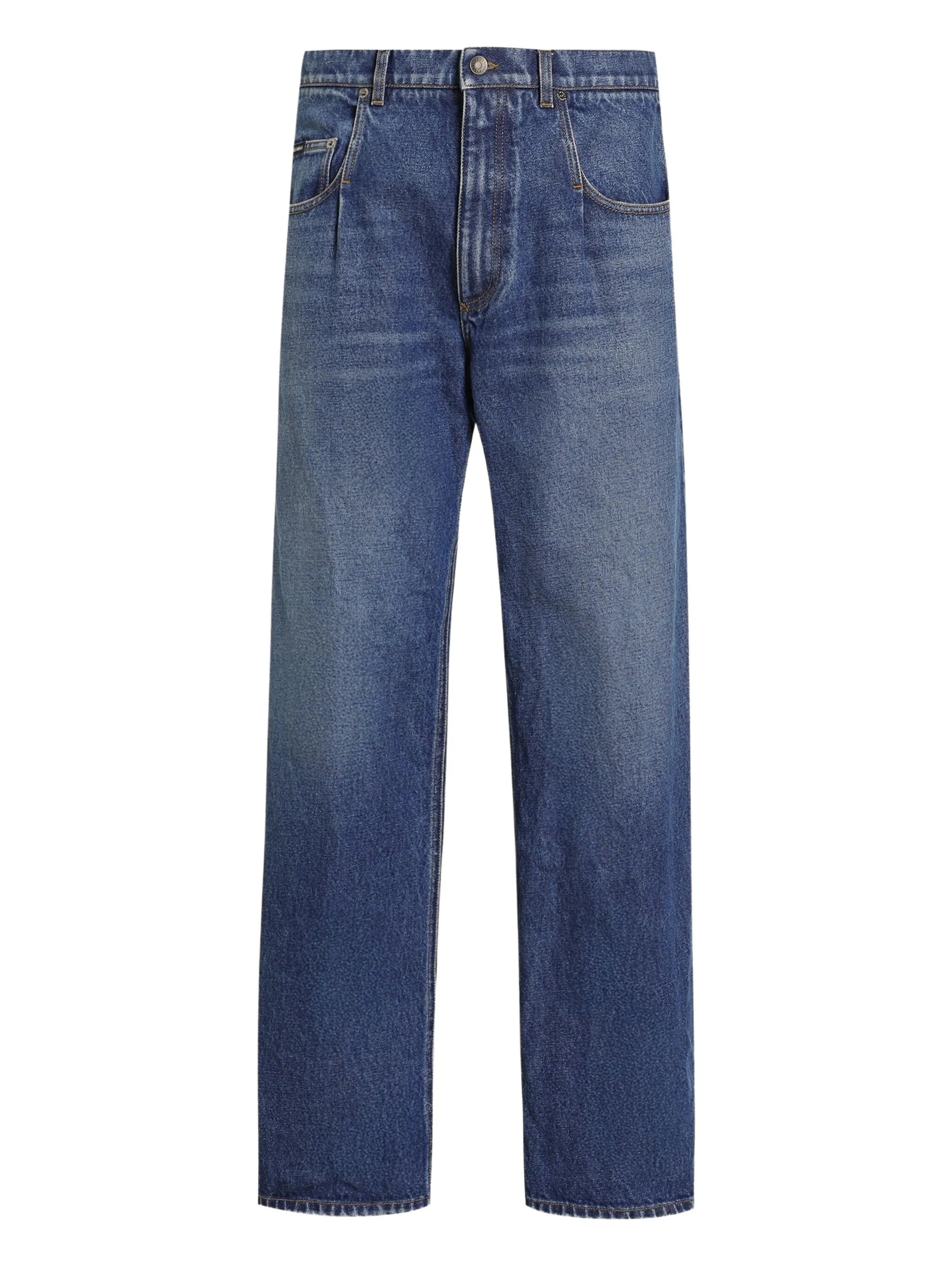logo-plaque cotton jeans