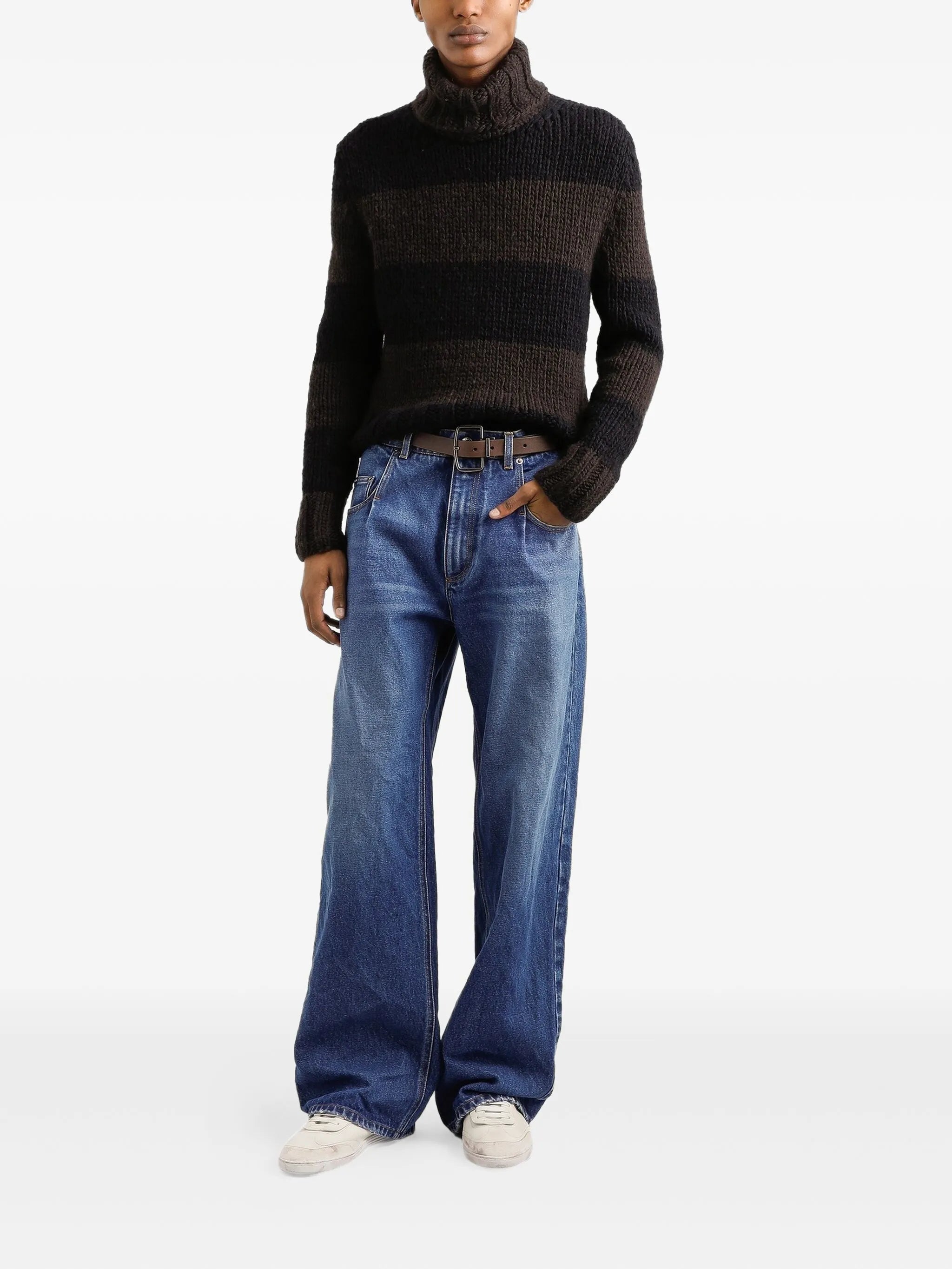 logo-plaque cotton jeans