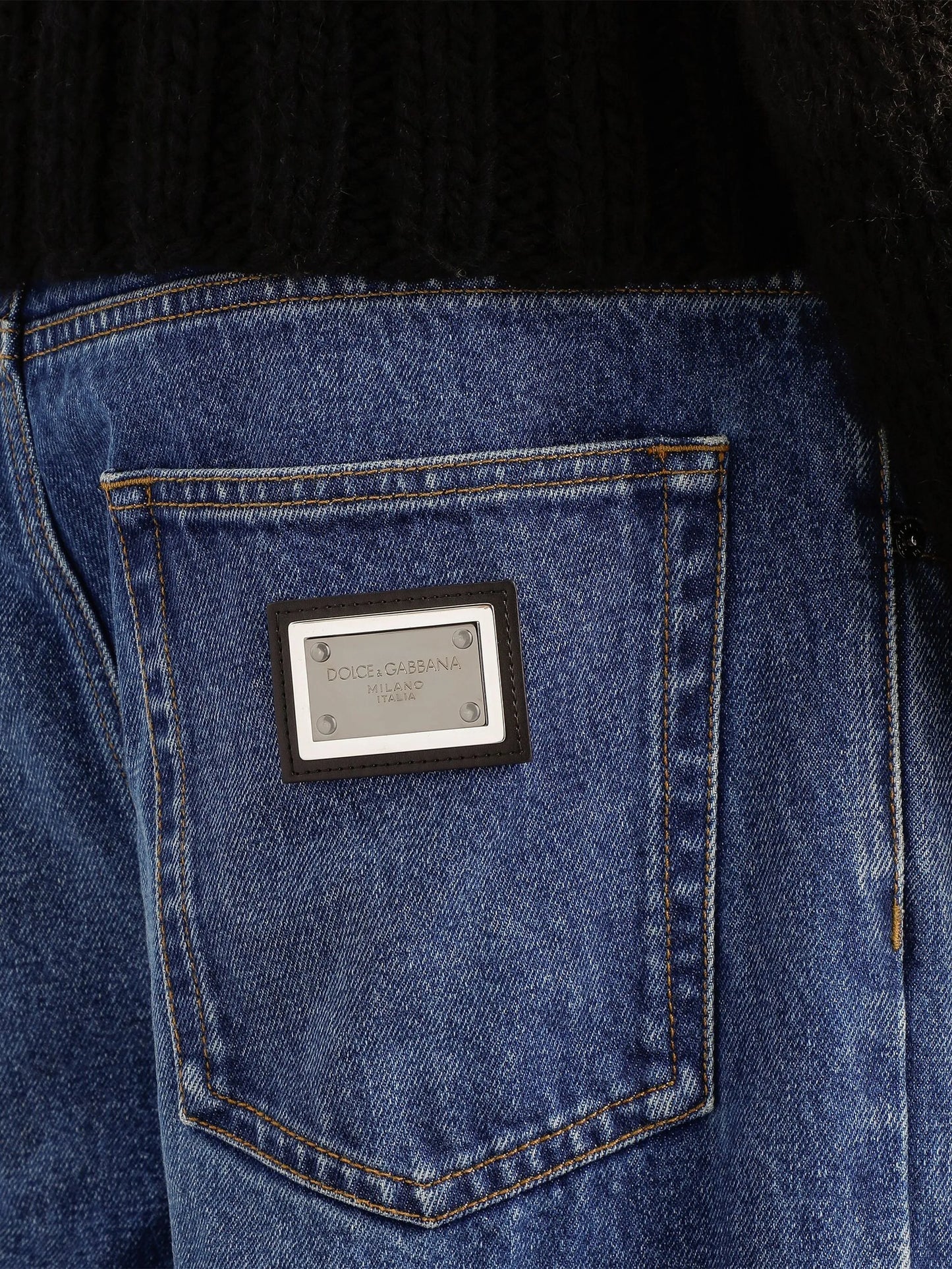logo-plaque cotton jeans