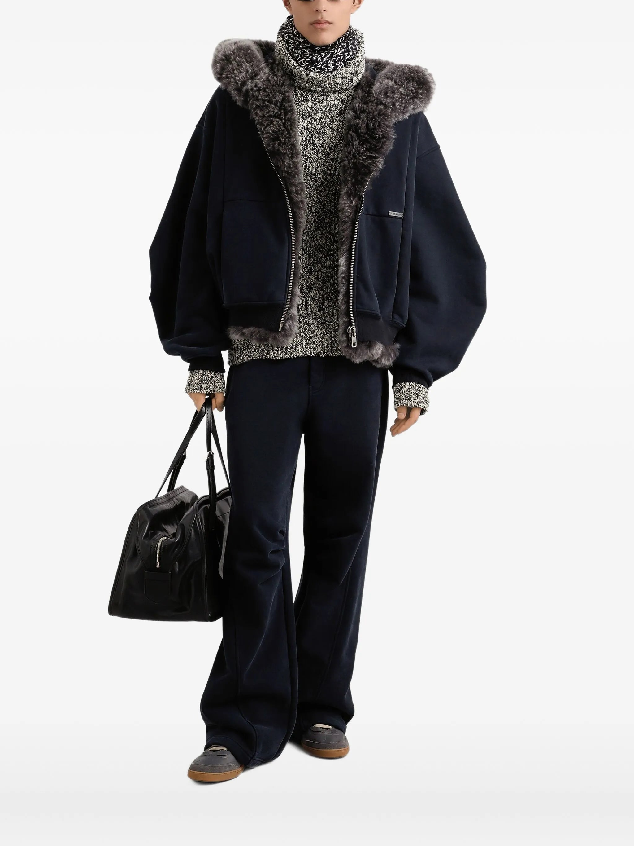 turtleneck marl-knit sweater