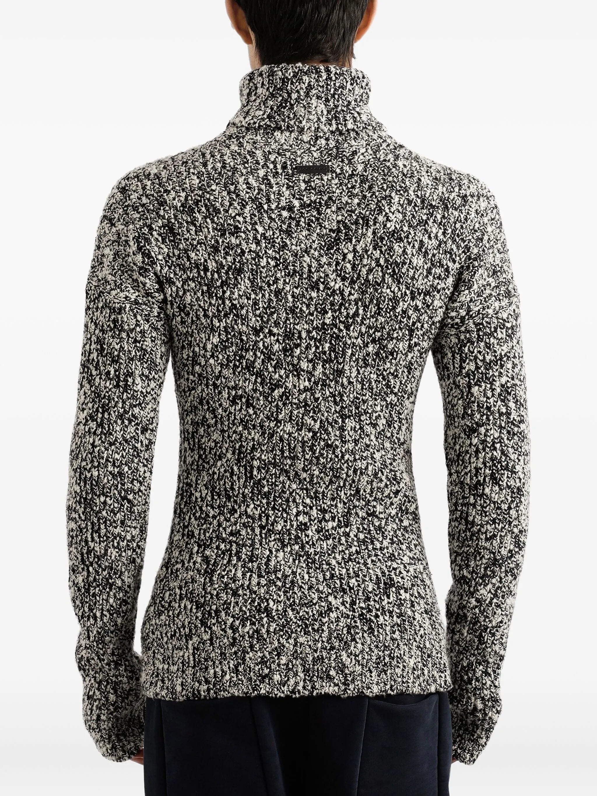 turtleneck marl-knit sweater