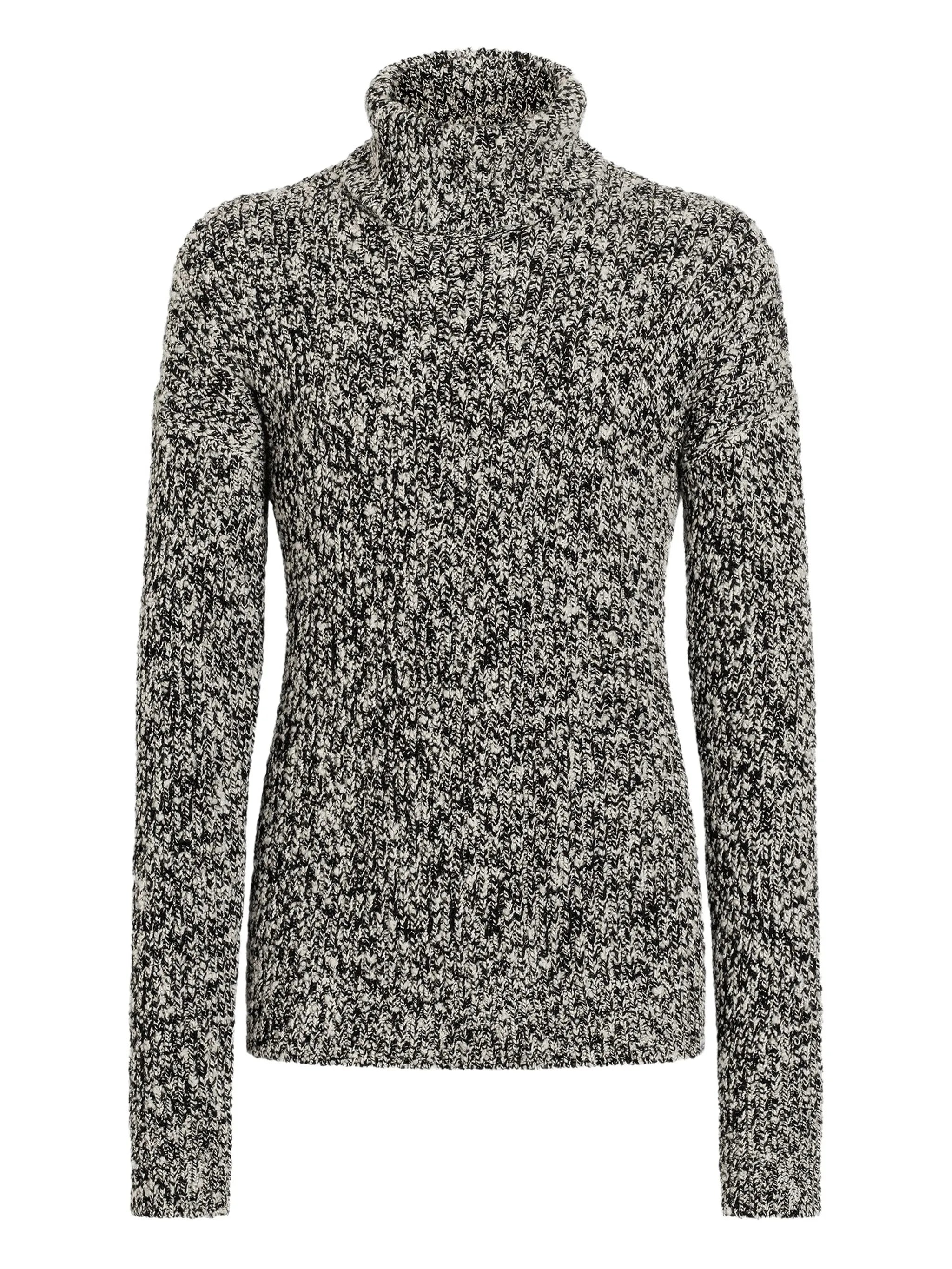 turtleneck marl-knit sweater