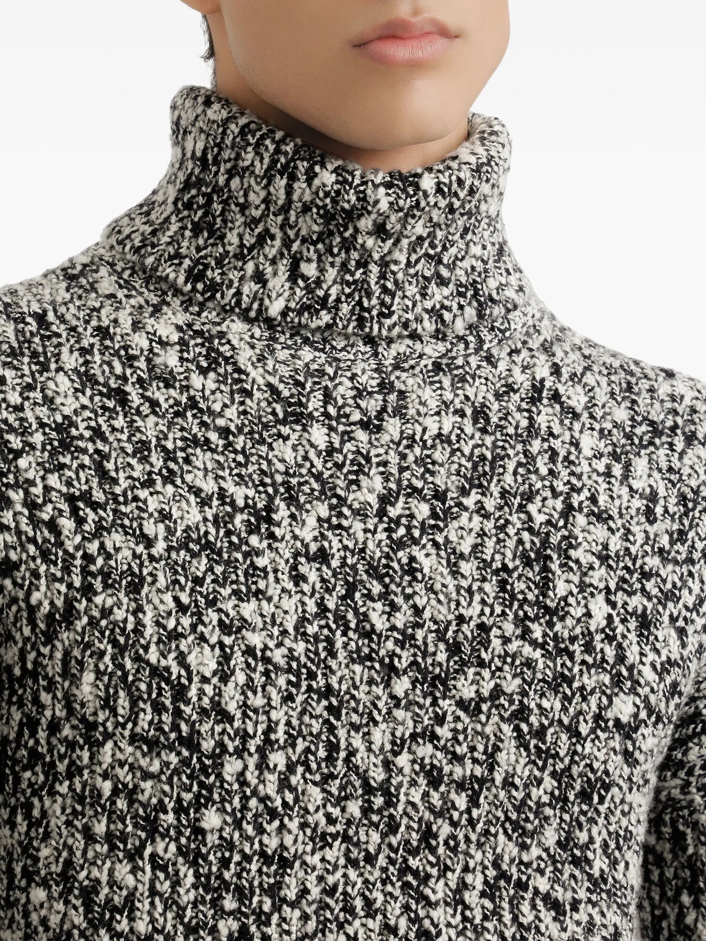 turtleneck marl-knit sweater
