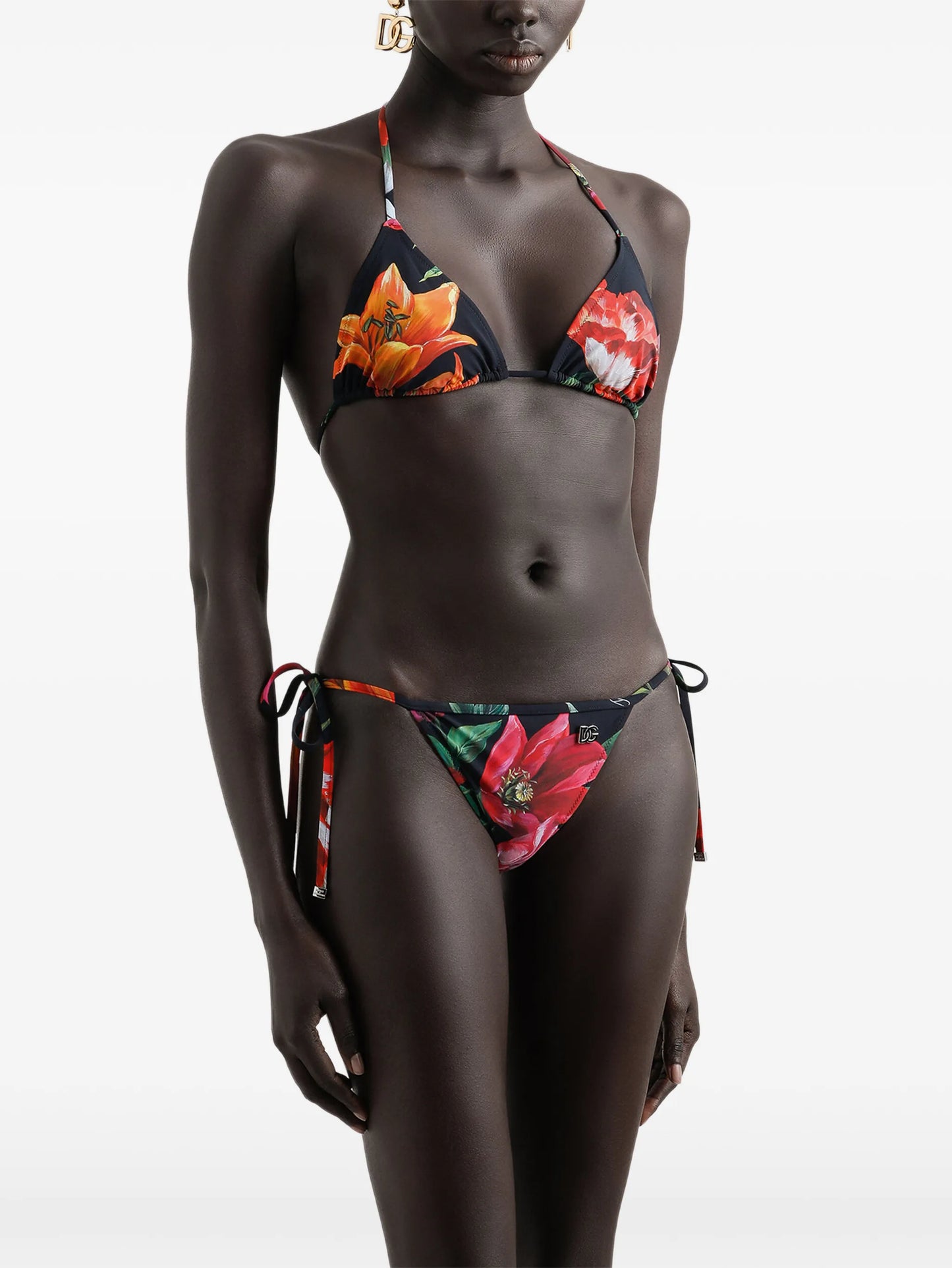 floral-print bikini set