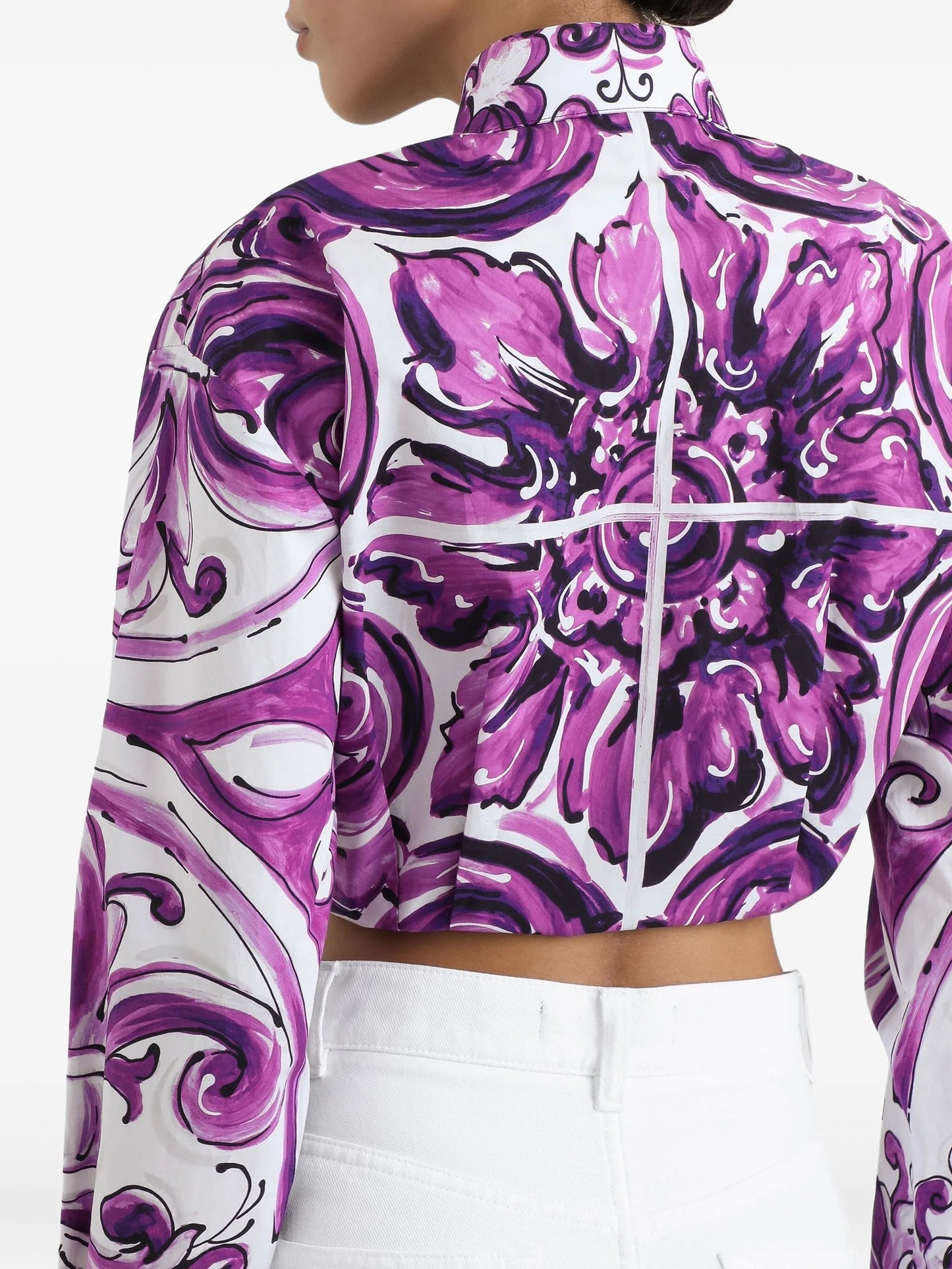 Majolica-print cotton shirt
