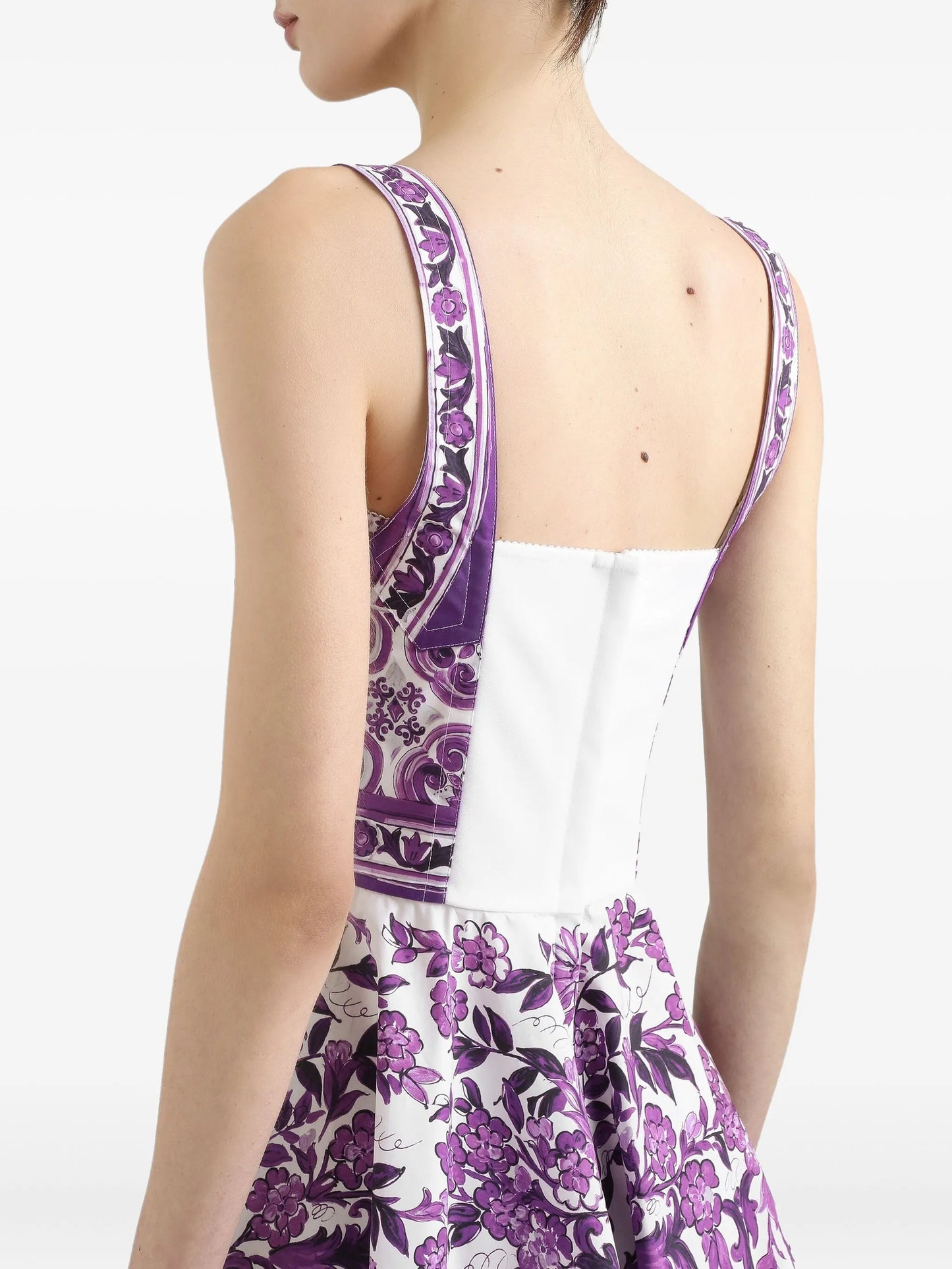 Majolica-print mini dress