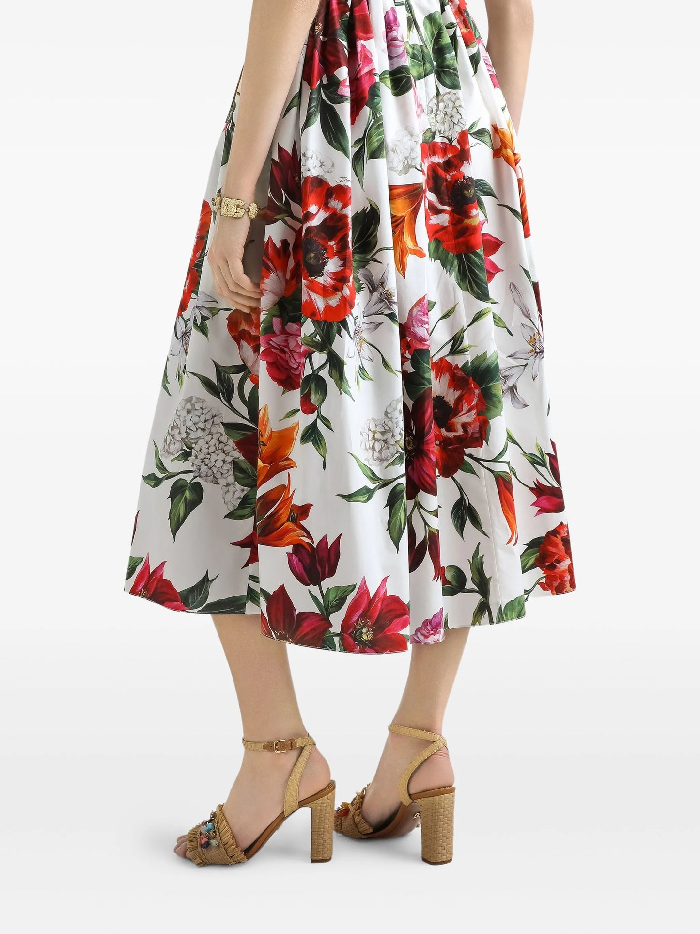 midi floral-print dress