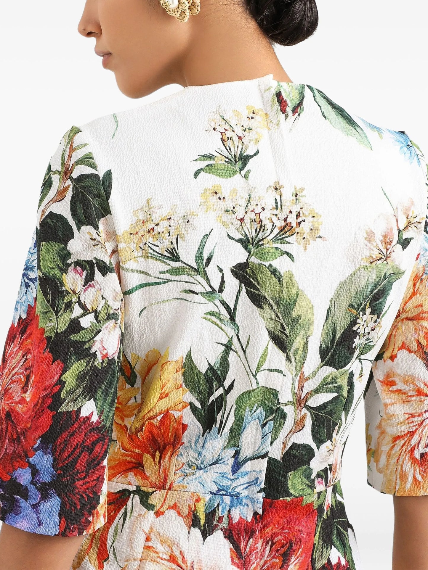 floral-print mini dress