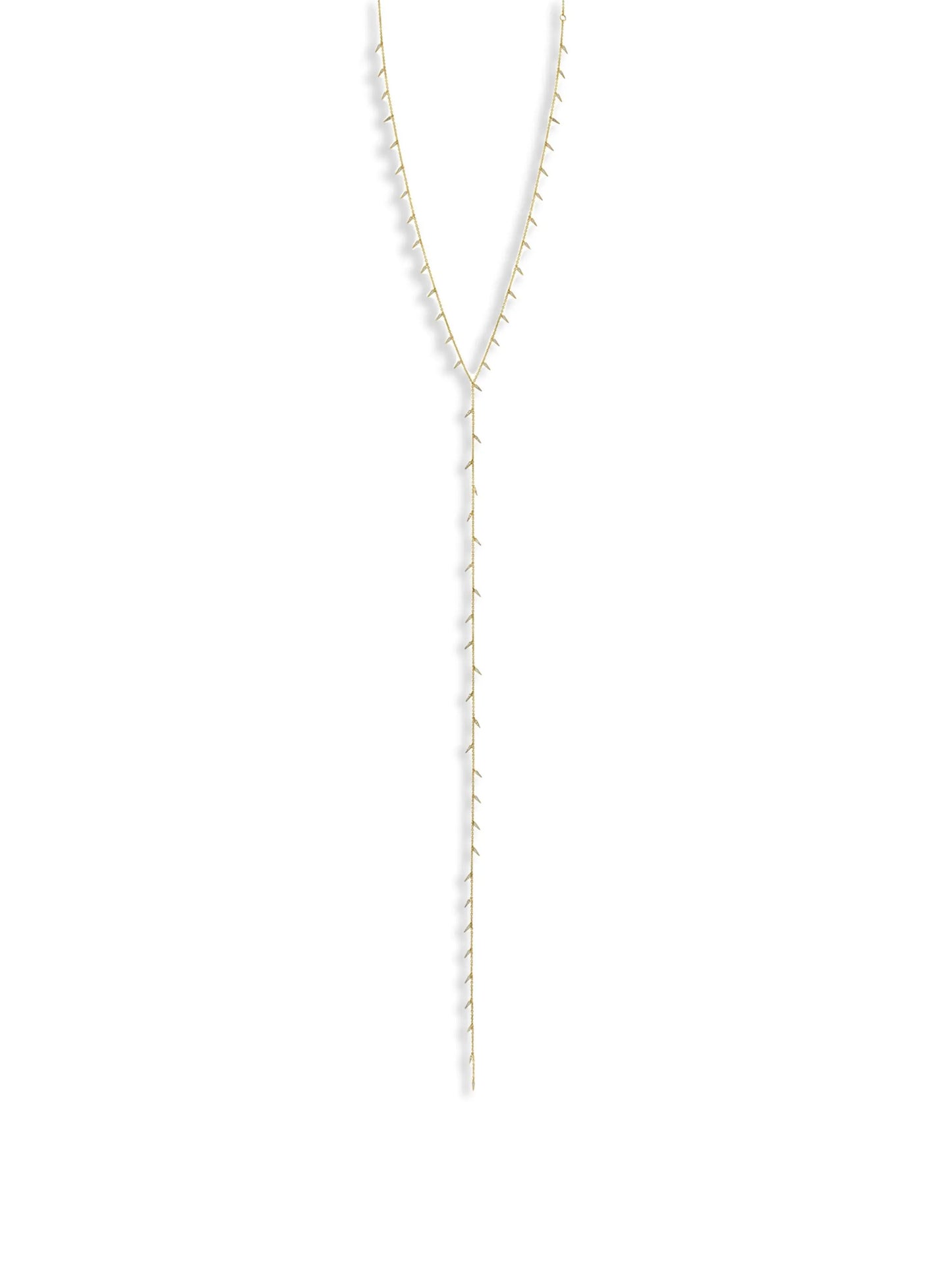 14K yellow gold fringe lariat necklace