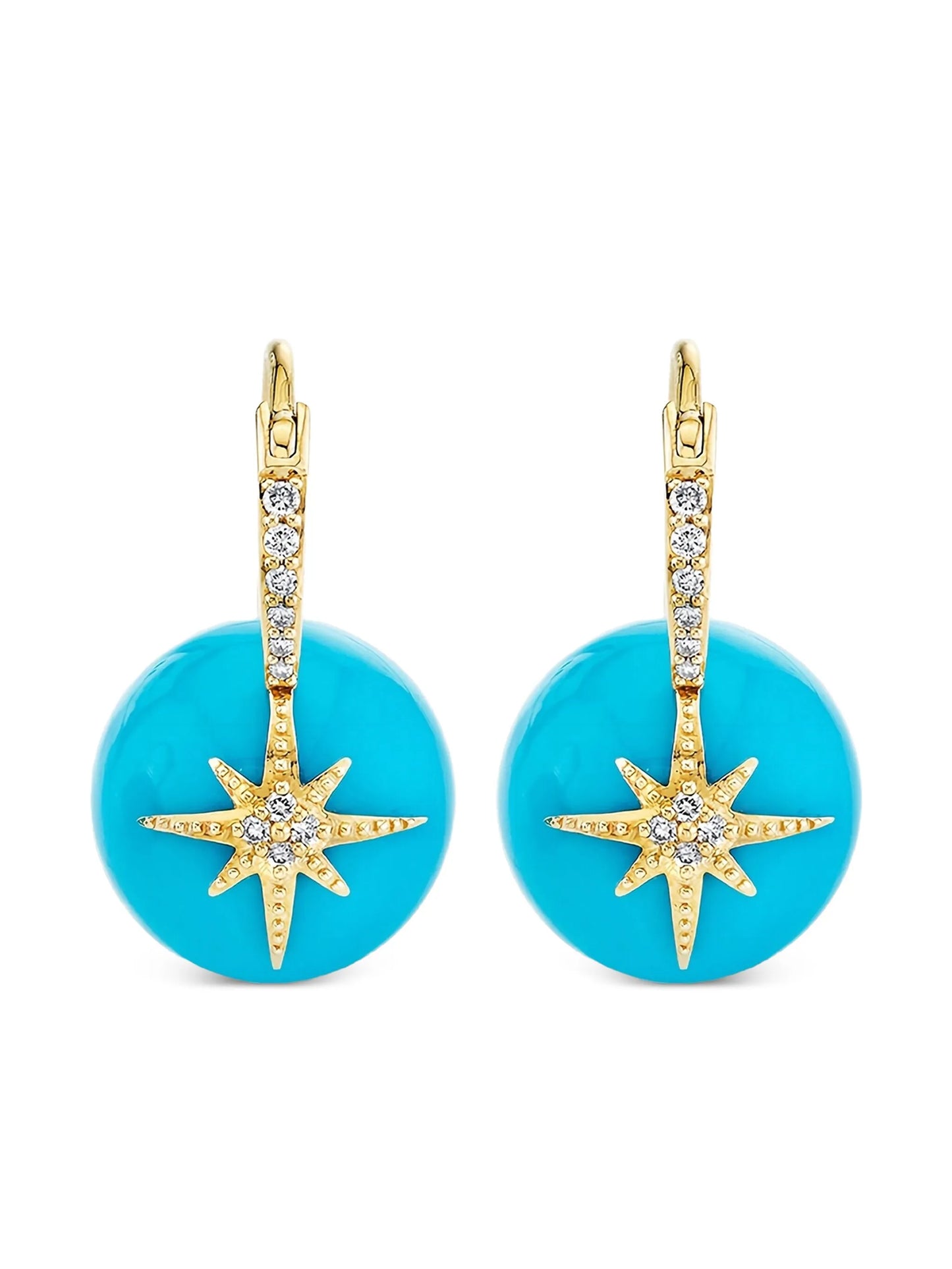 14K yellow gold Starburst diamond earrings