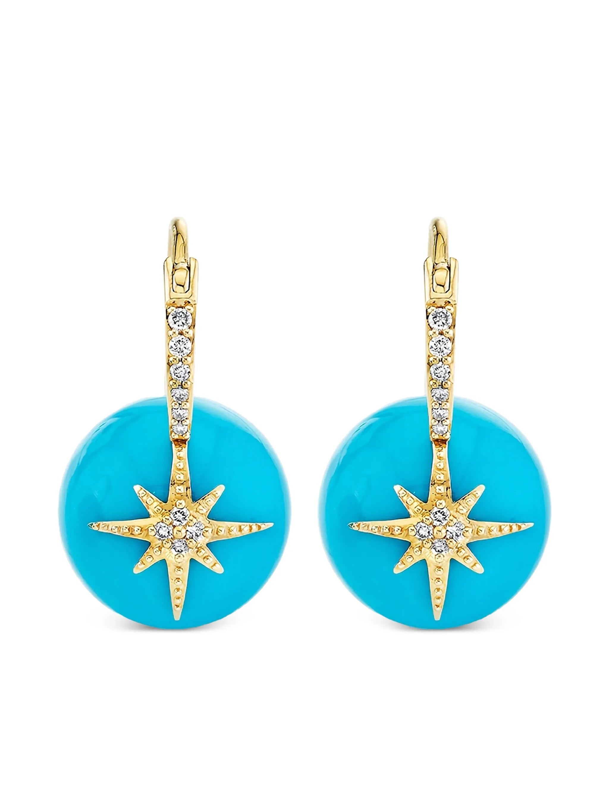 14K yellow gold Starburst diamond earrings