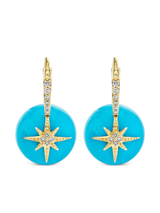 14K yellow gold Starburst diamond earrings