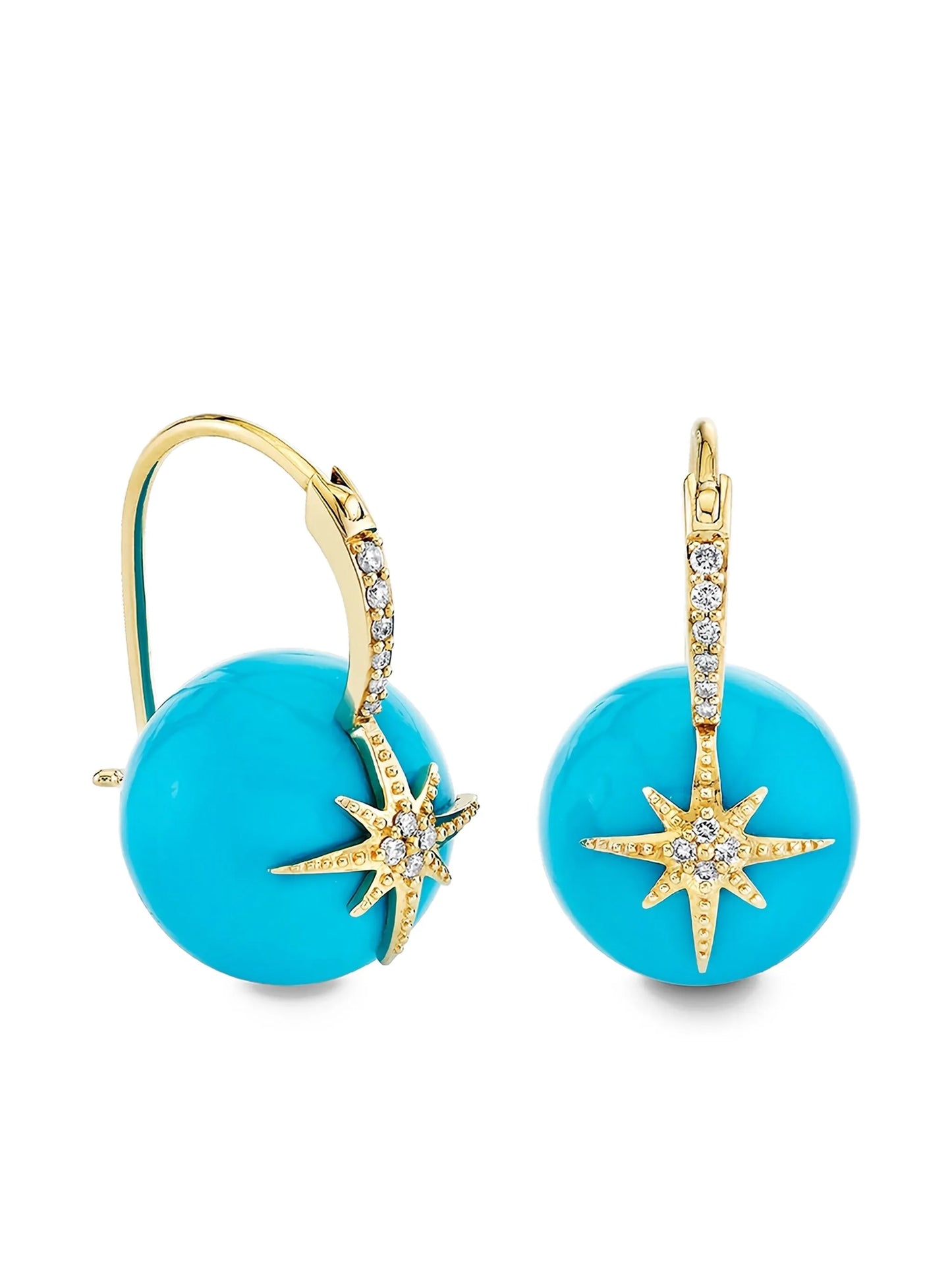 14K yellow gold Starburst diamond earrings