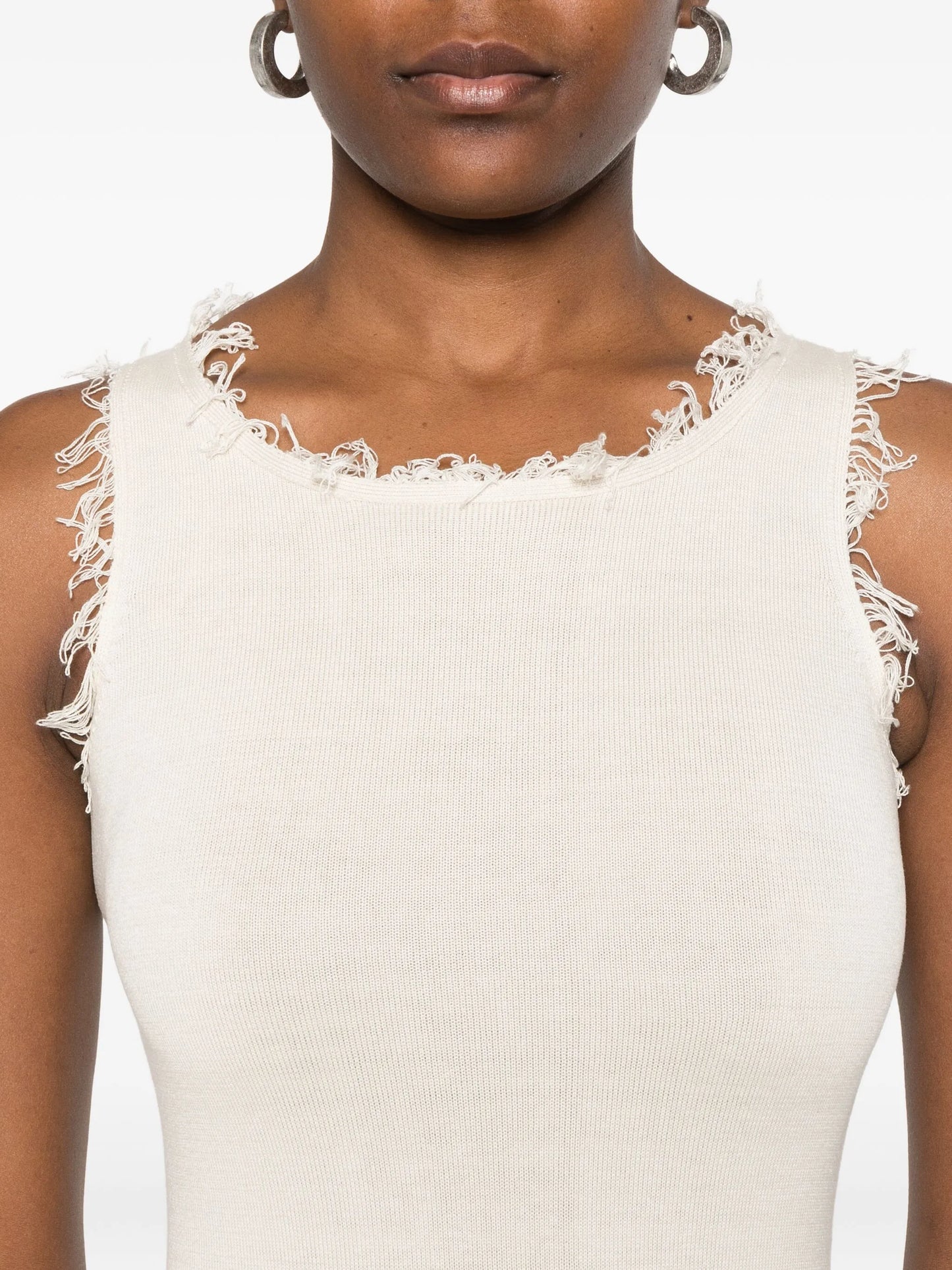 Fleur frayed-detail mini dress