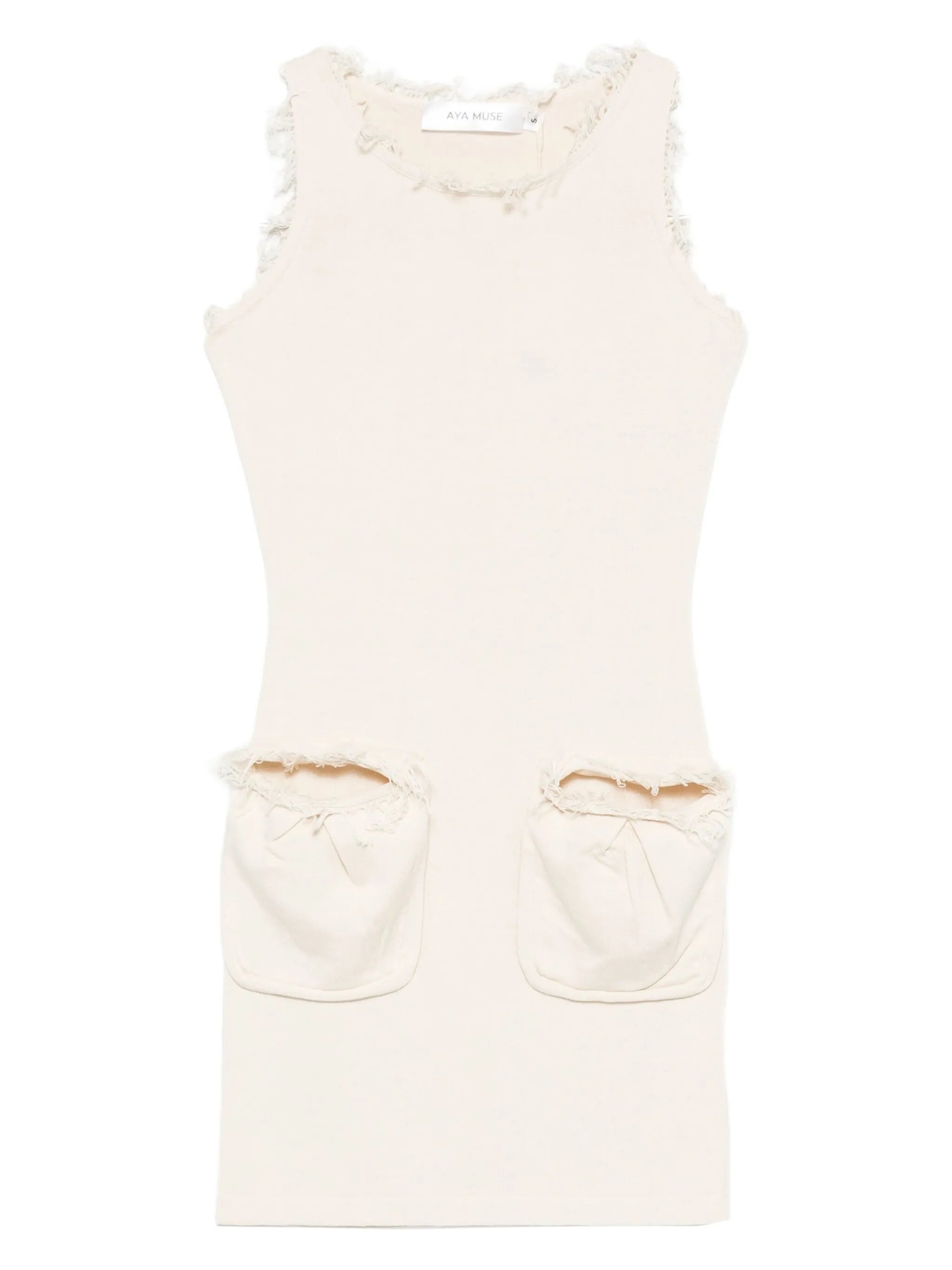 Fleur frayed-detail mini dress