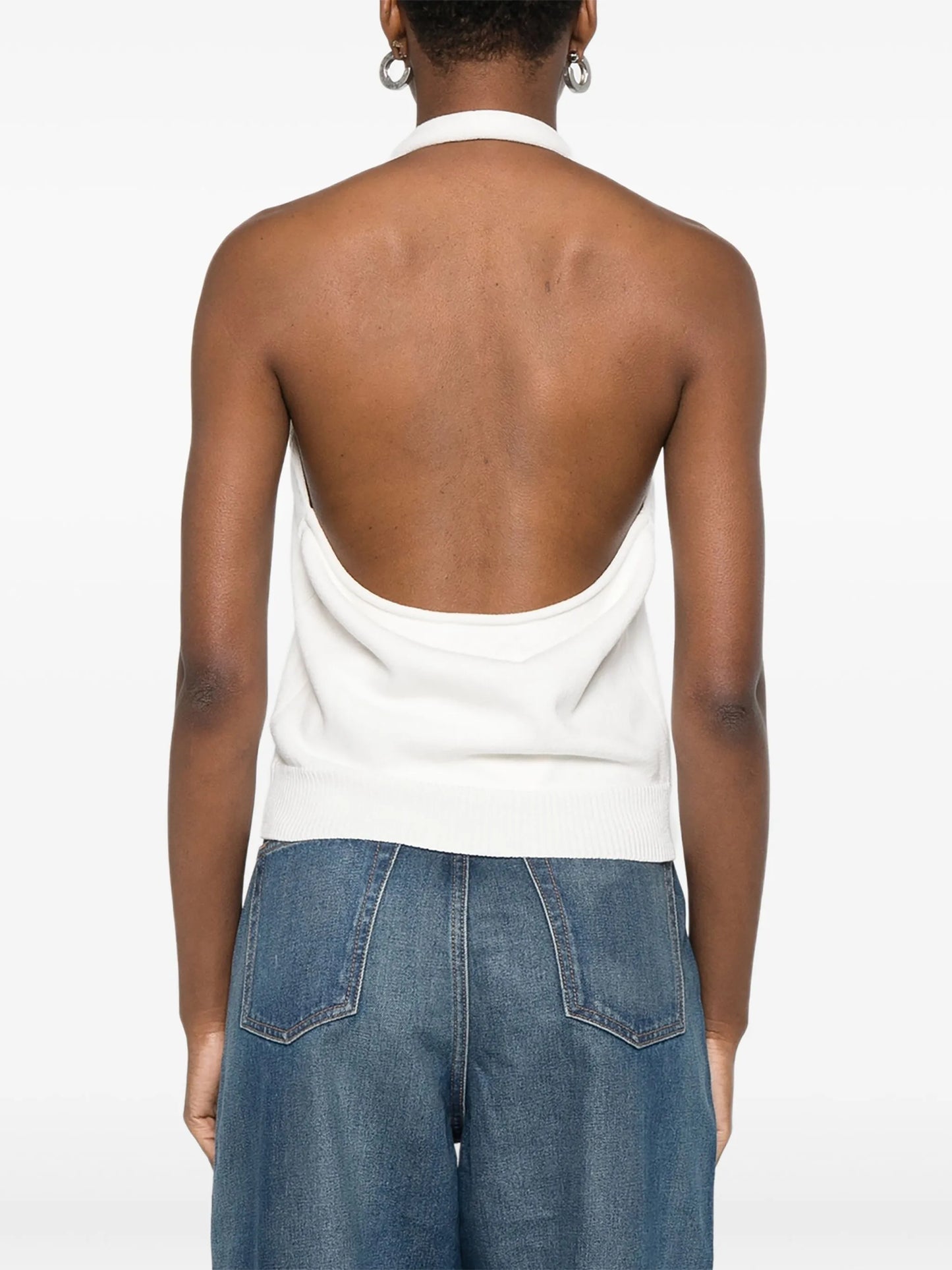 halterneck knitted tank top