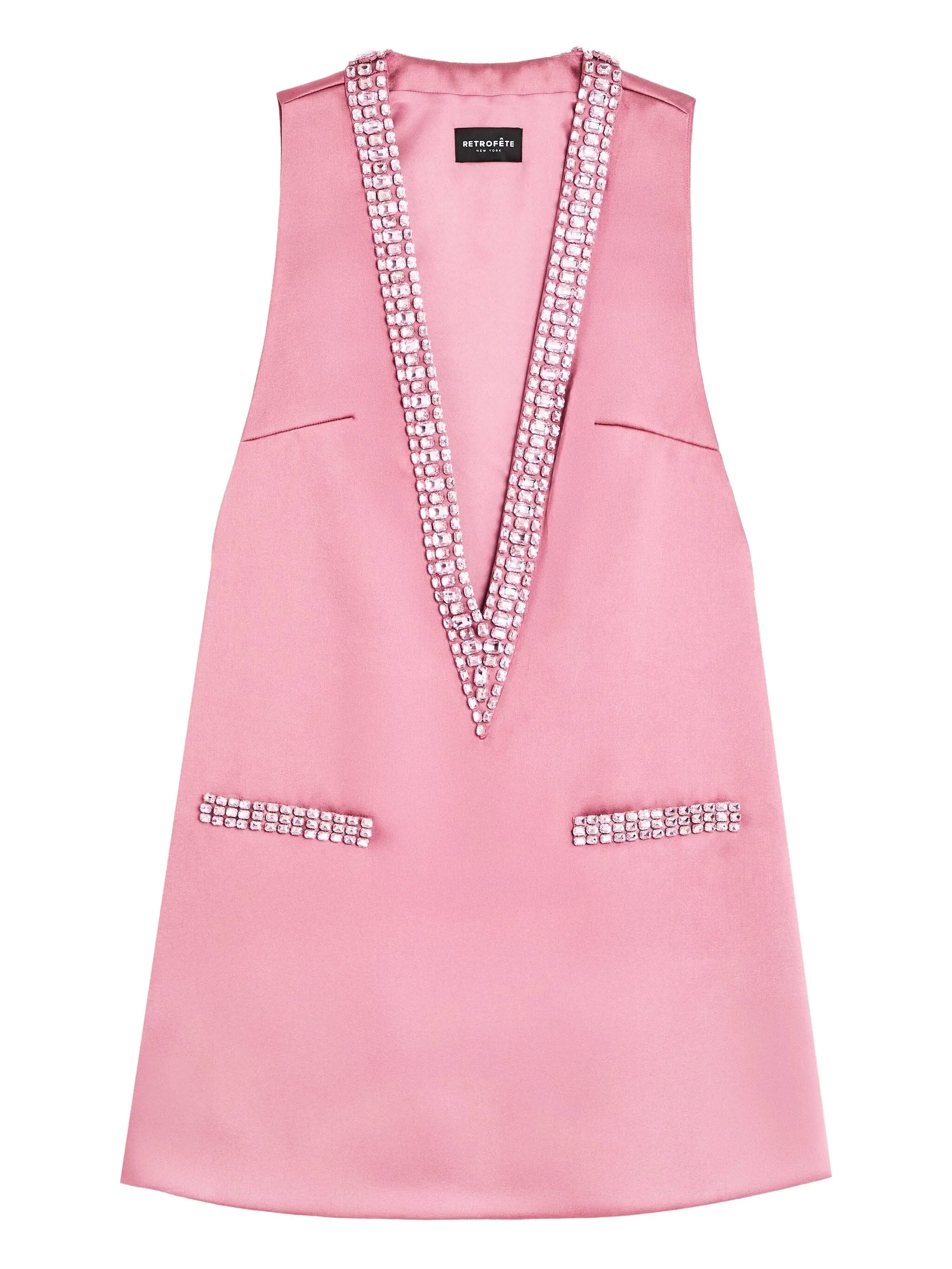 embellished V-neck mini dress