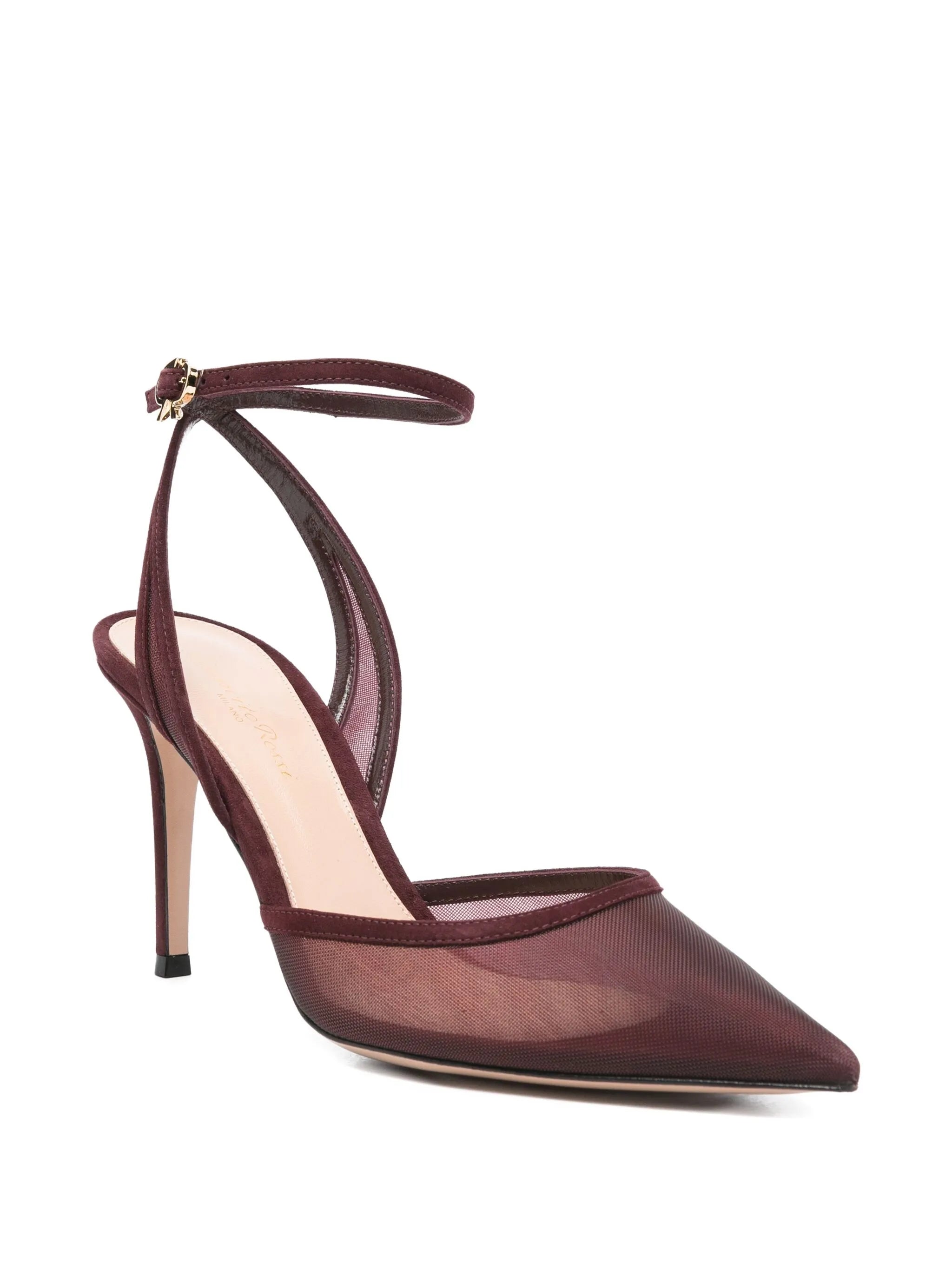 100mm suede heeled pumps