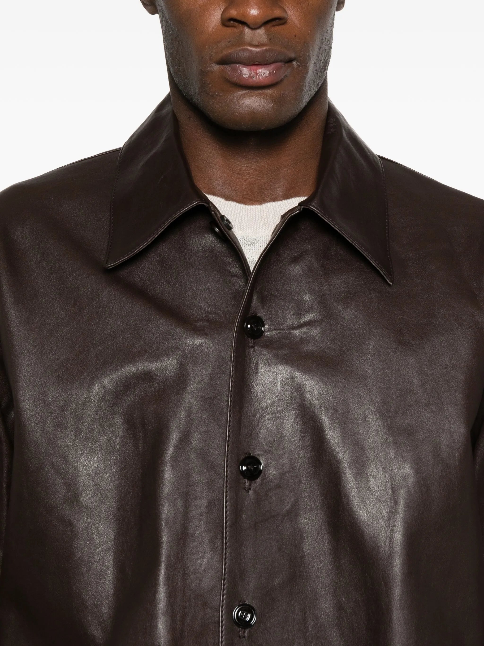 leather shirt jacket