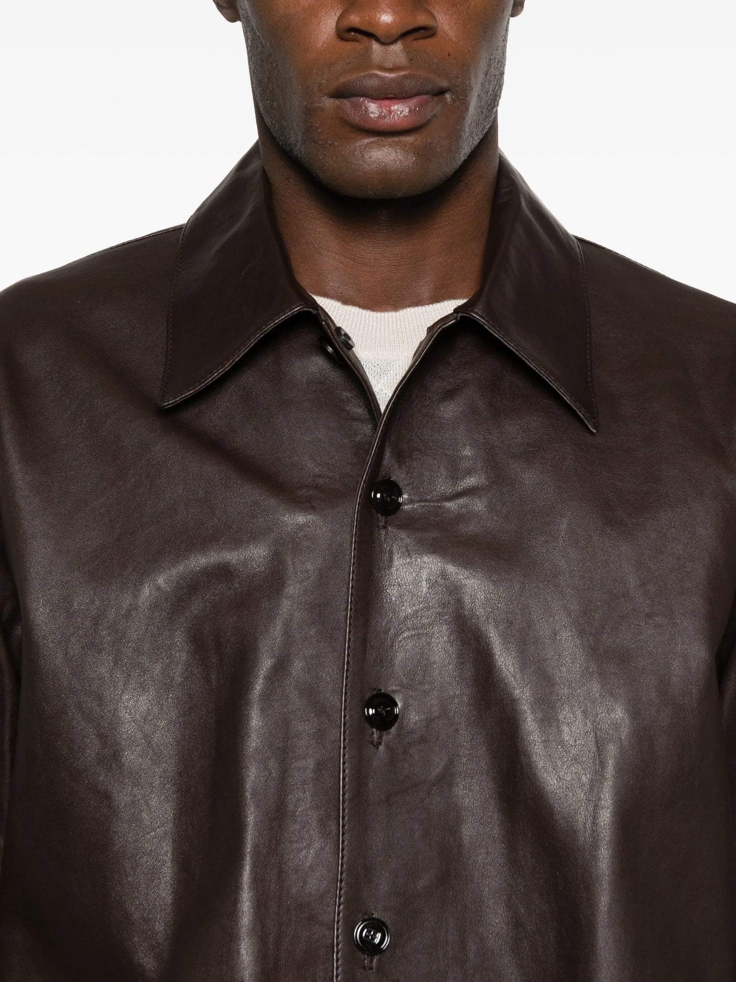 leather shirt jacket