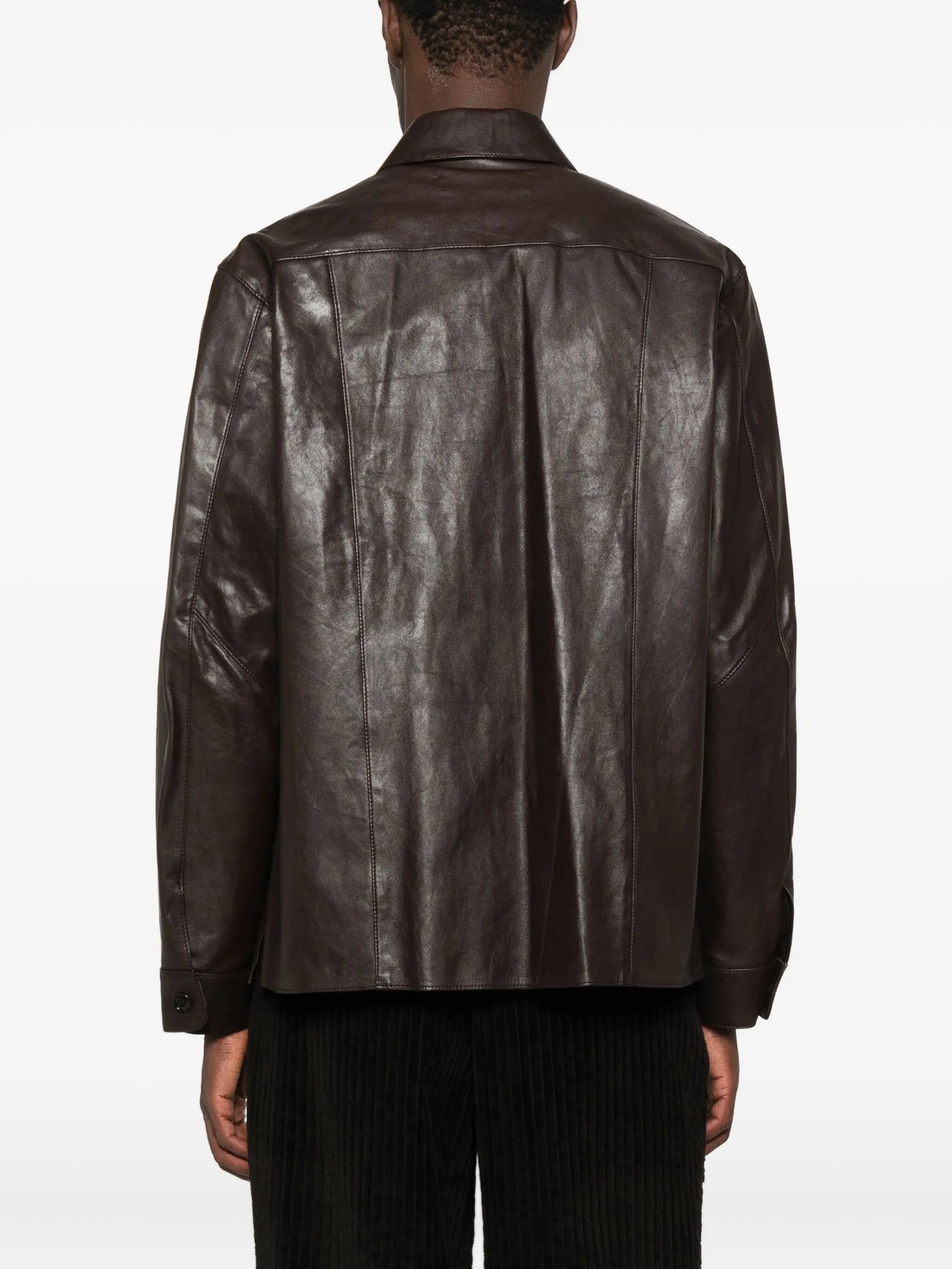 leather shirt jacket