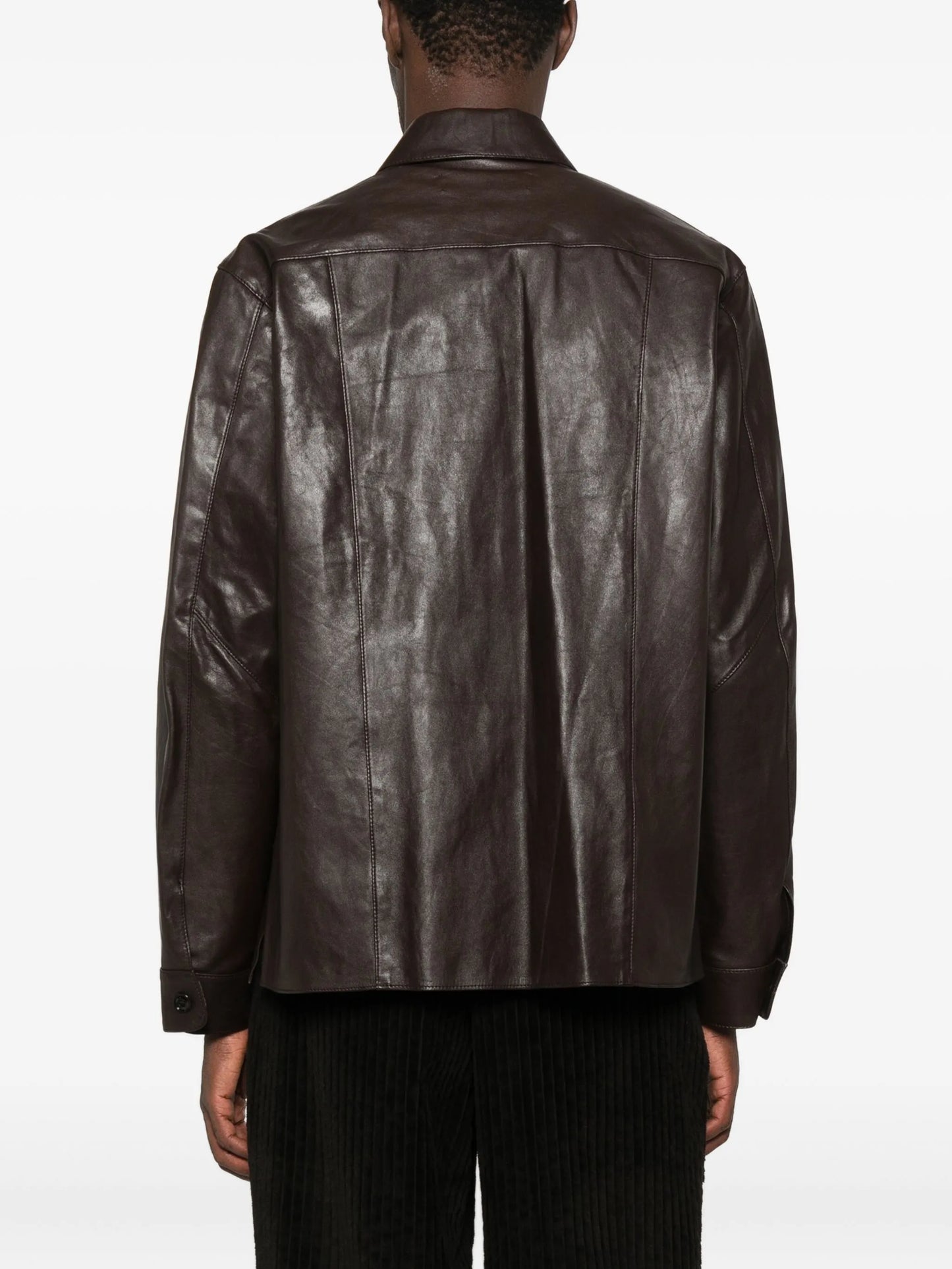 leather shirt jacket
