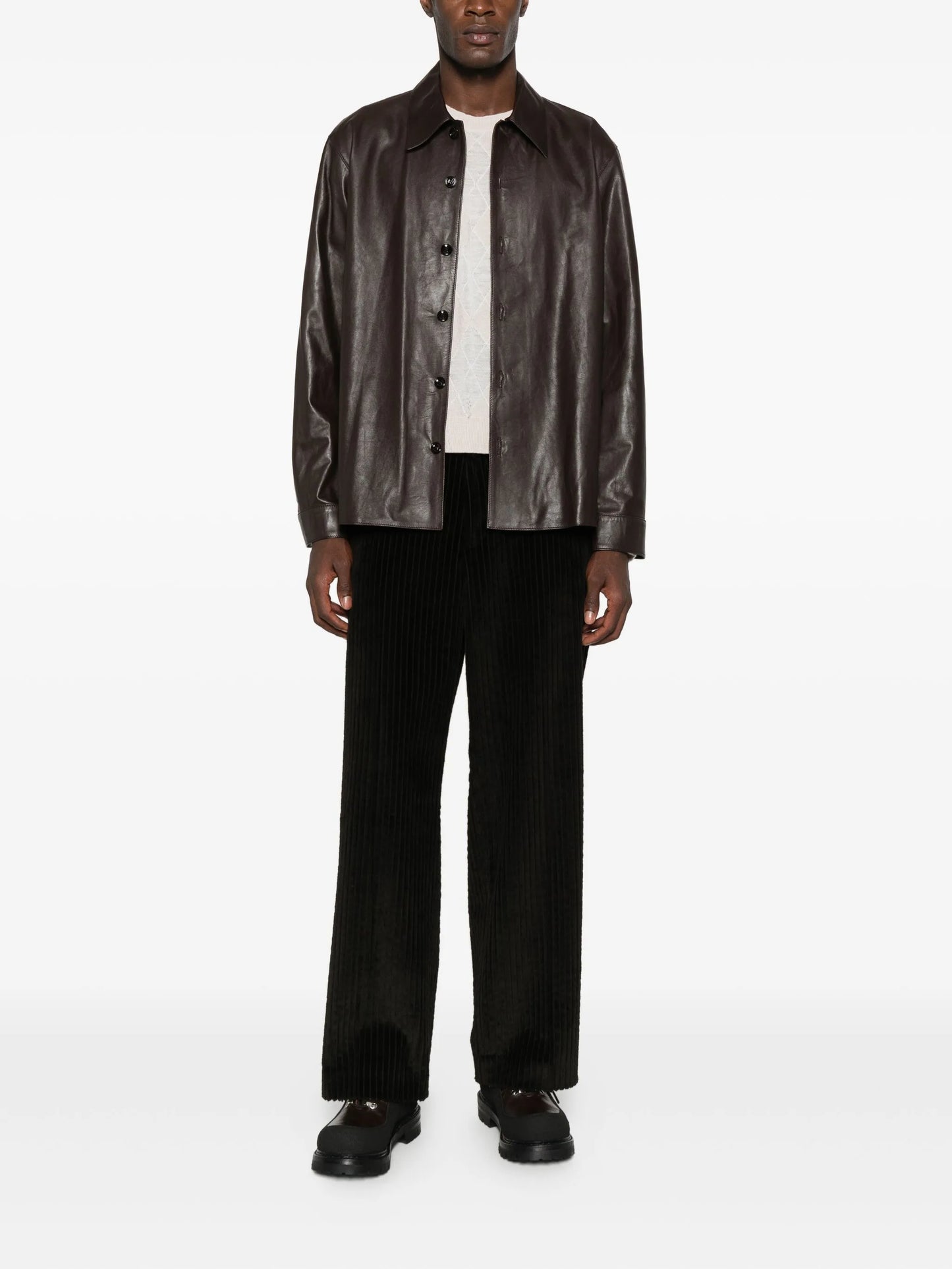 leather shirt jacket