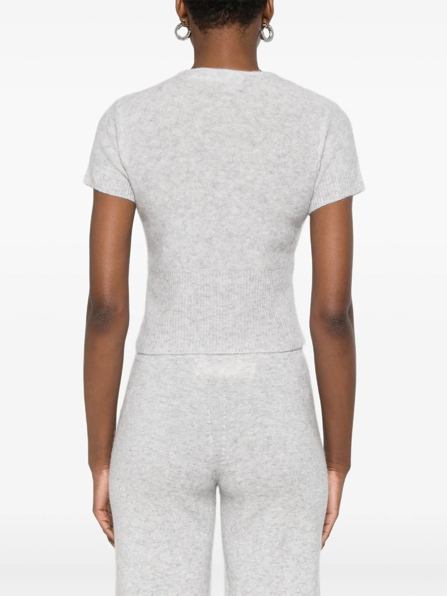zip-up knitted T-shirt