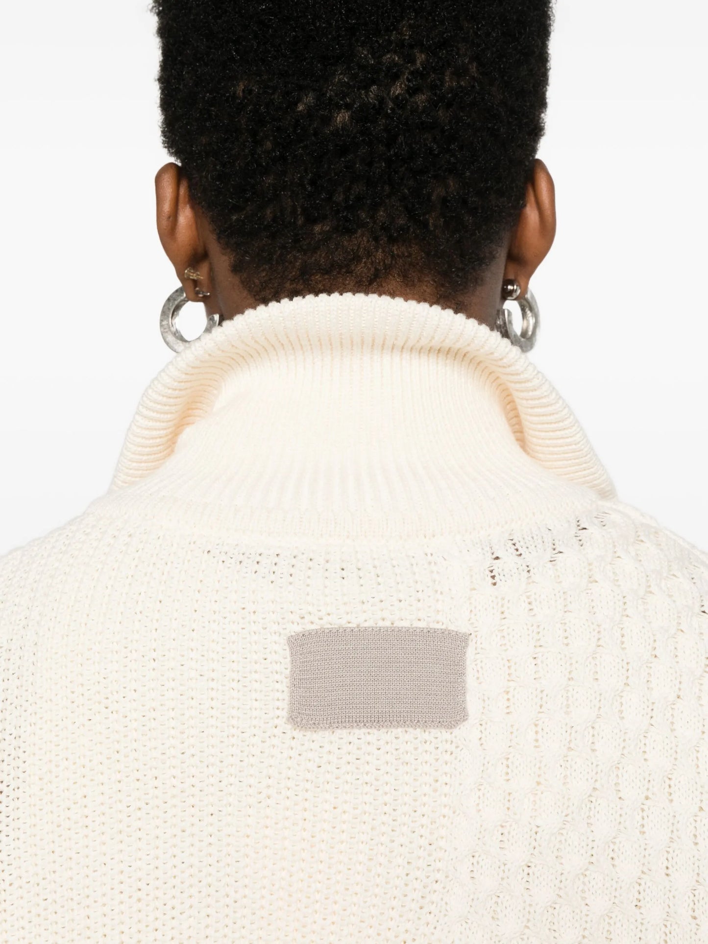 patterned-jacquard cardigan