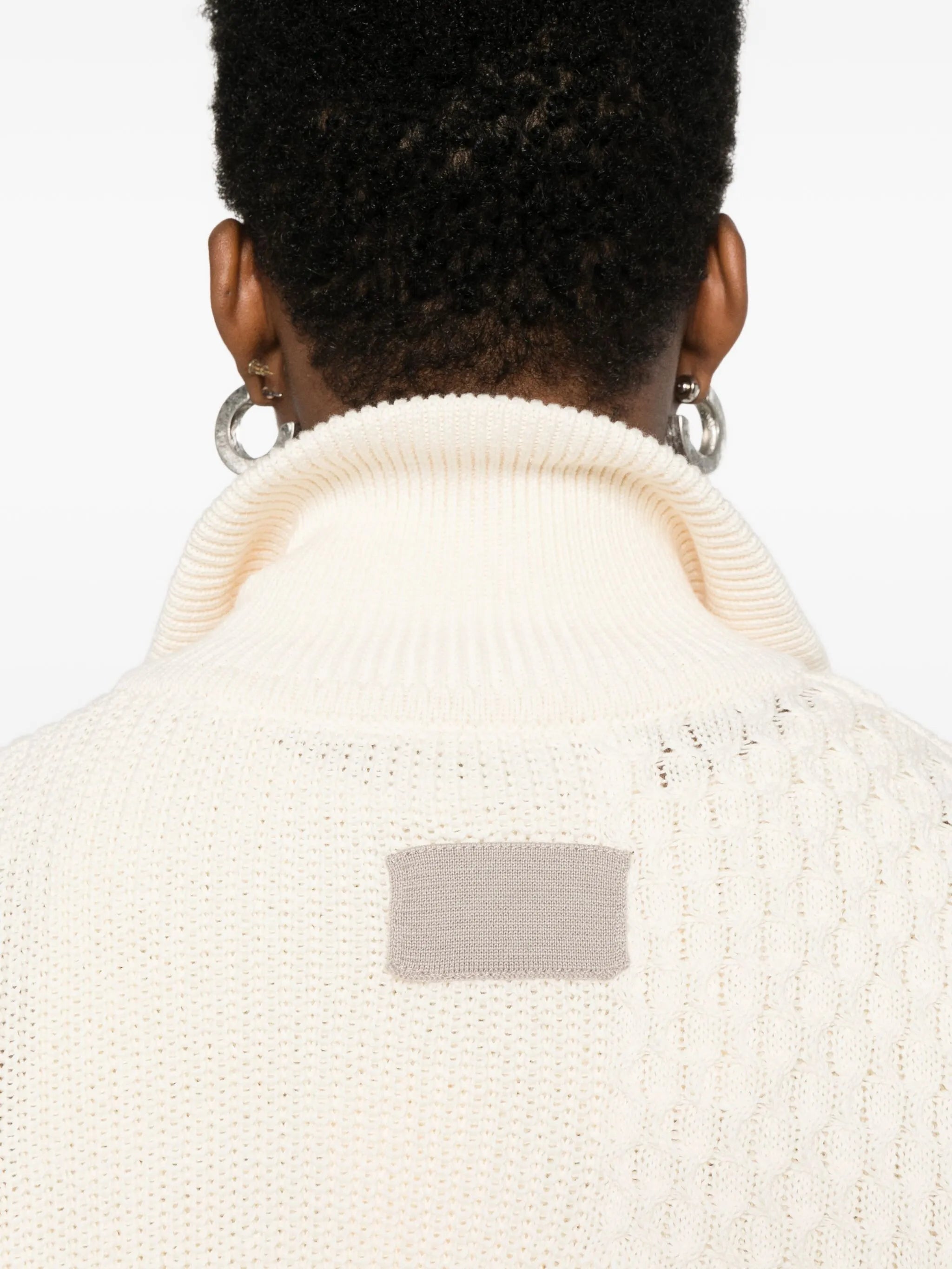 patterned-jacquard cardigan