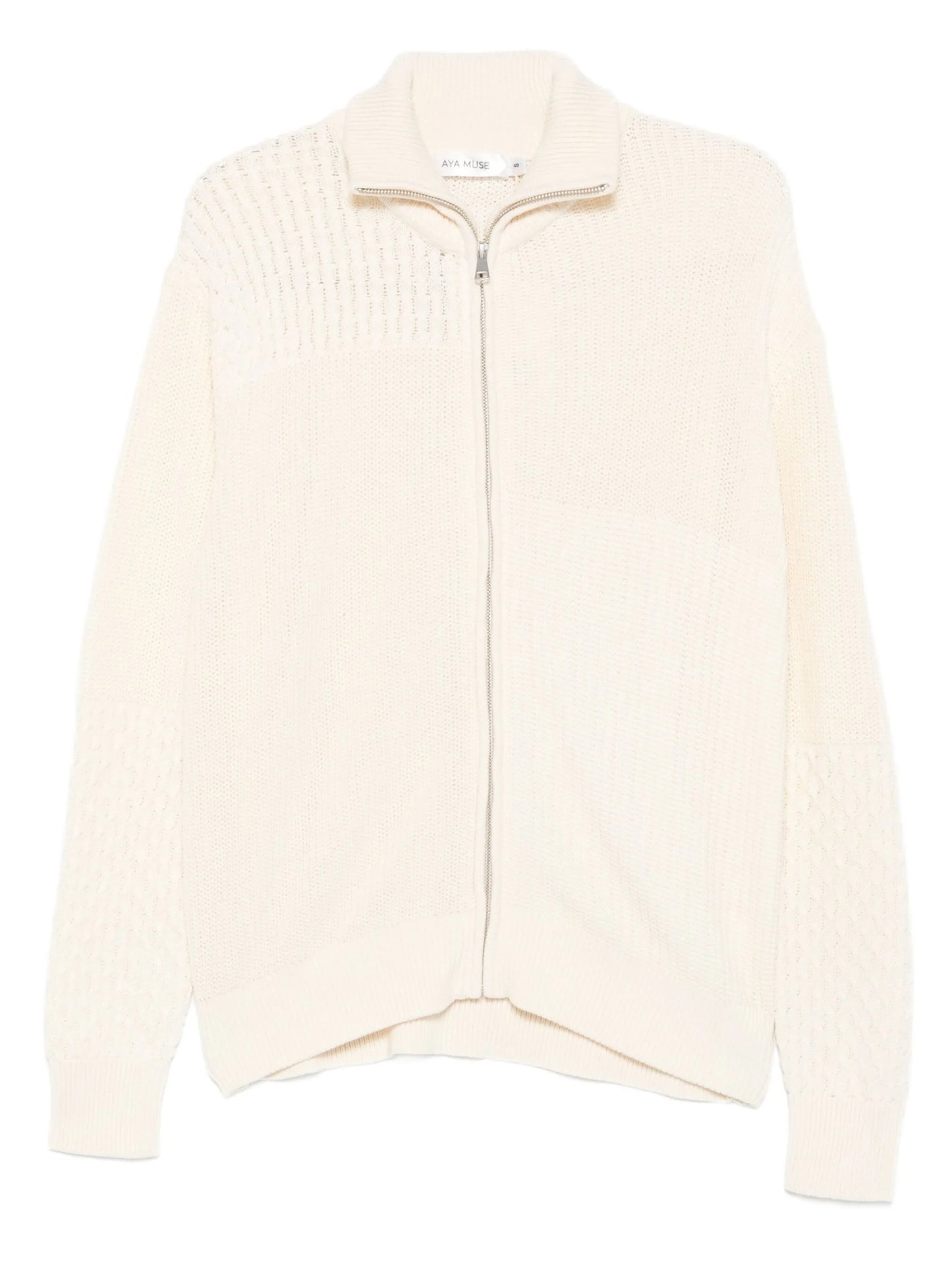 patterned-jacquard cardigan