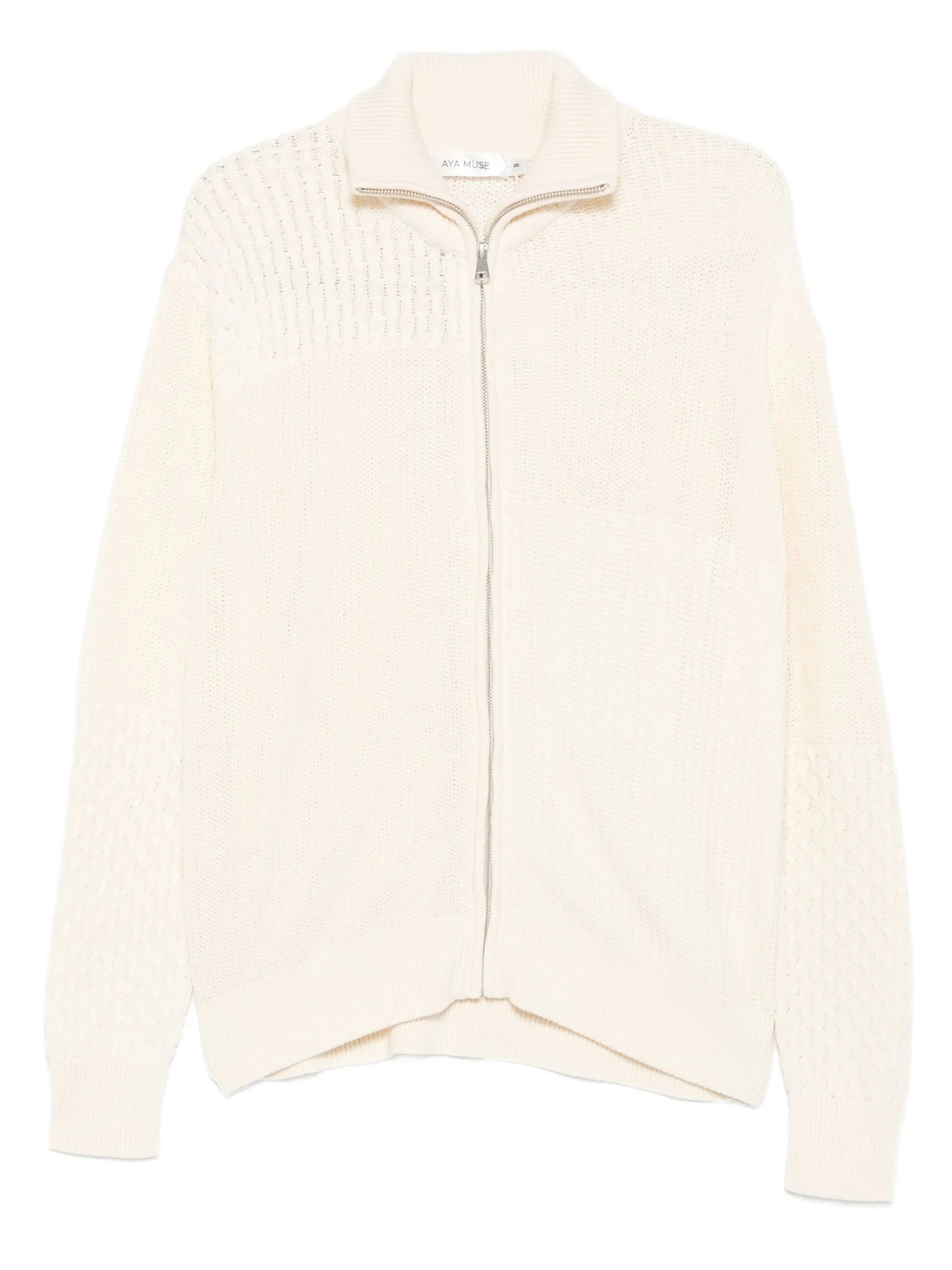 patterned-jacquard cardigan