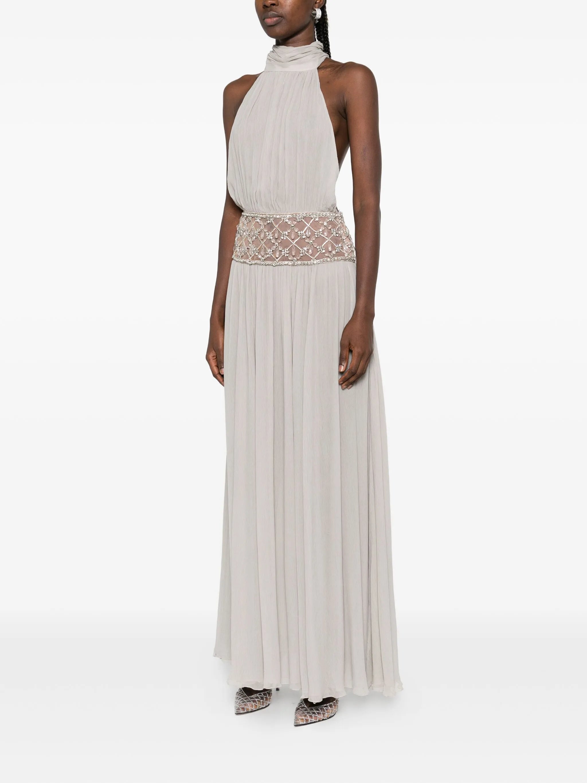 Kreeli embellished halterneck dress