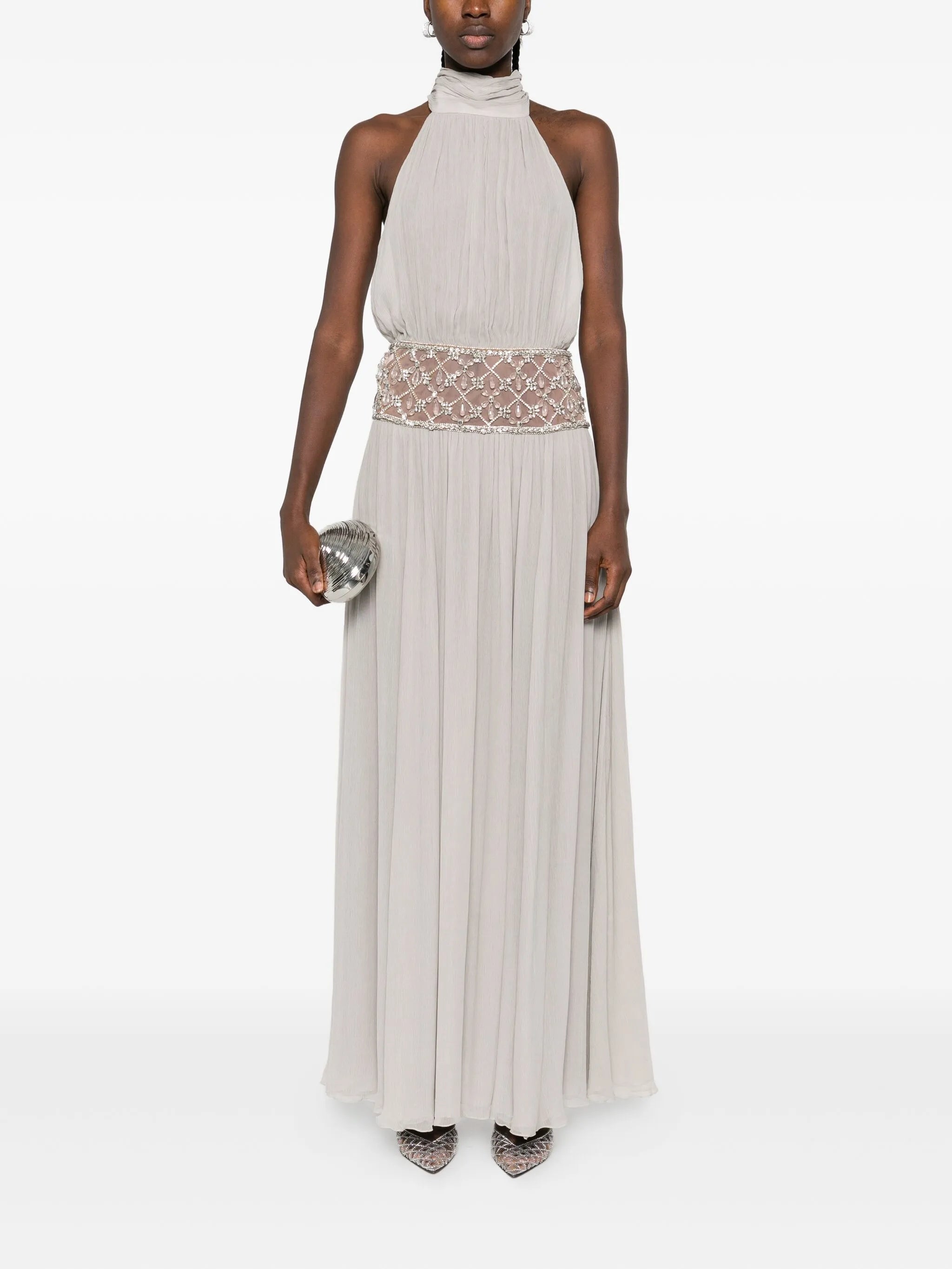 Kreeli embellished halterneck dress