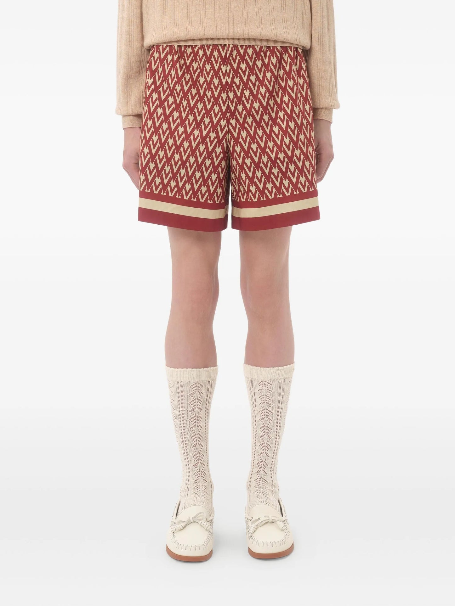 geometric-print shorts