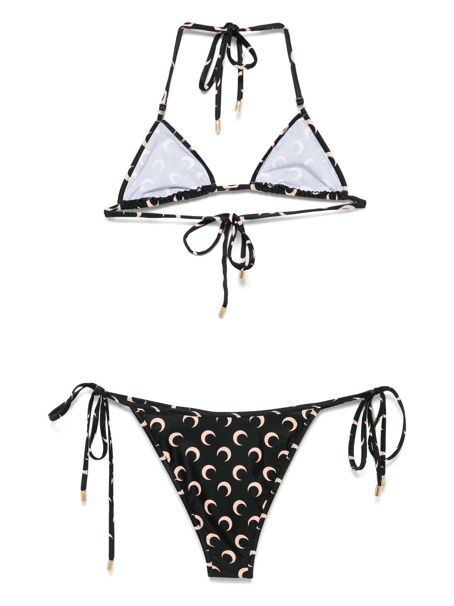 moon-printed bikini set