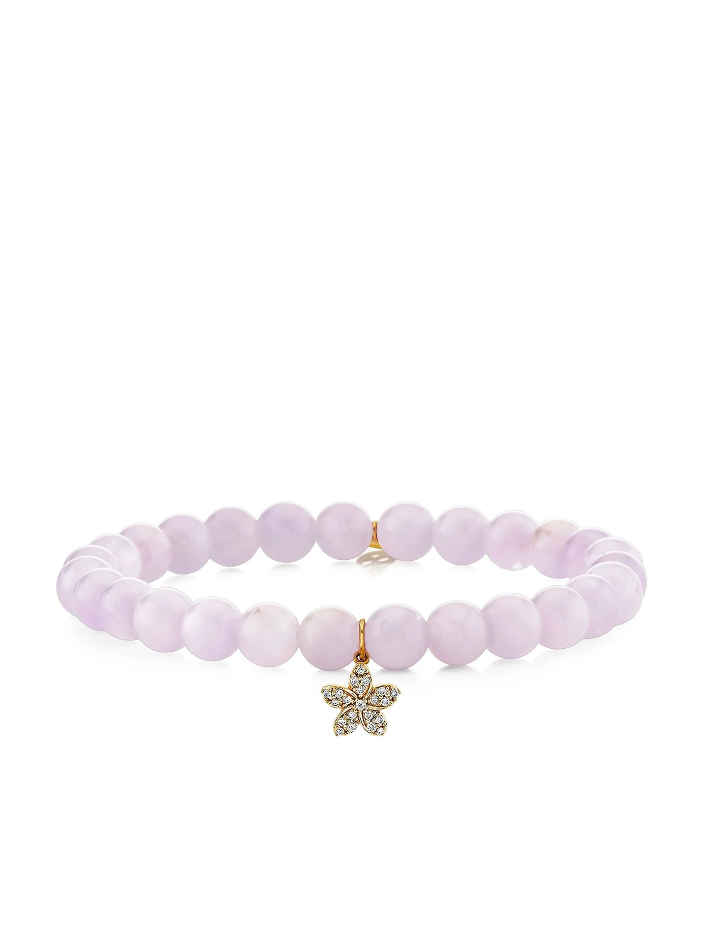 14K yellow gold small Plumeria diamond bracelet