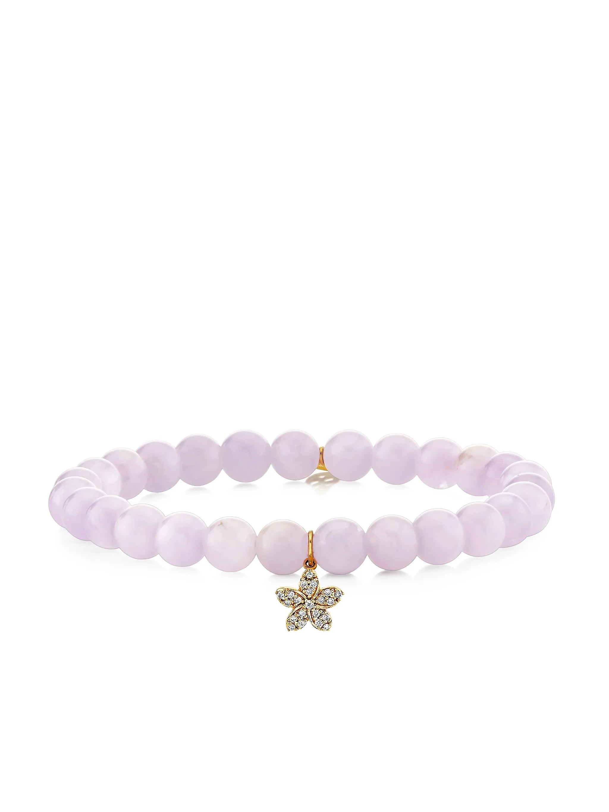 14K yellow gold small Plumeria diamond bracelet