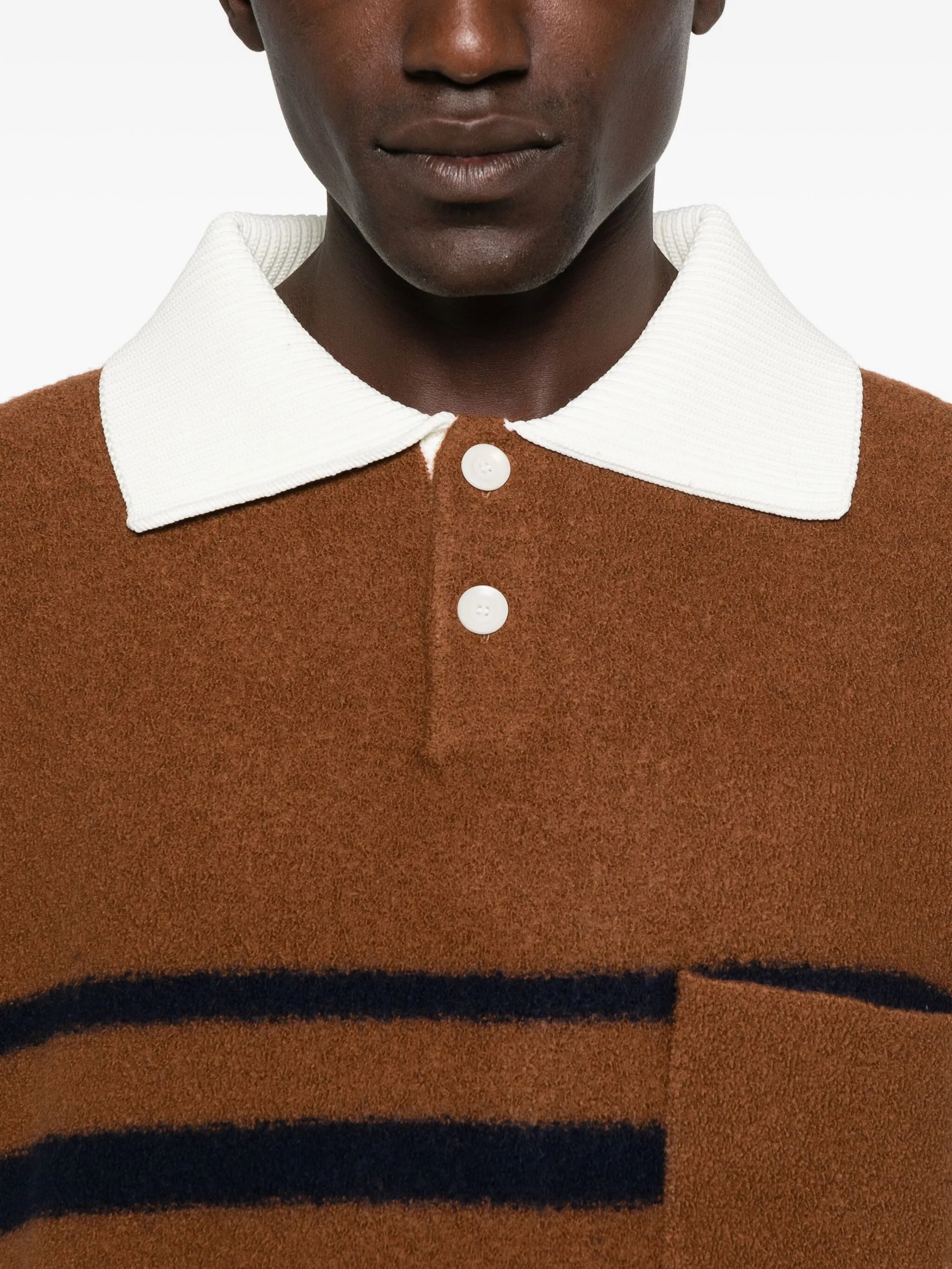 striped polo-neck sweater