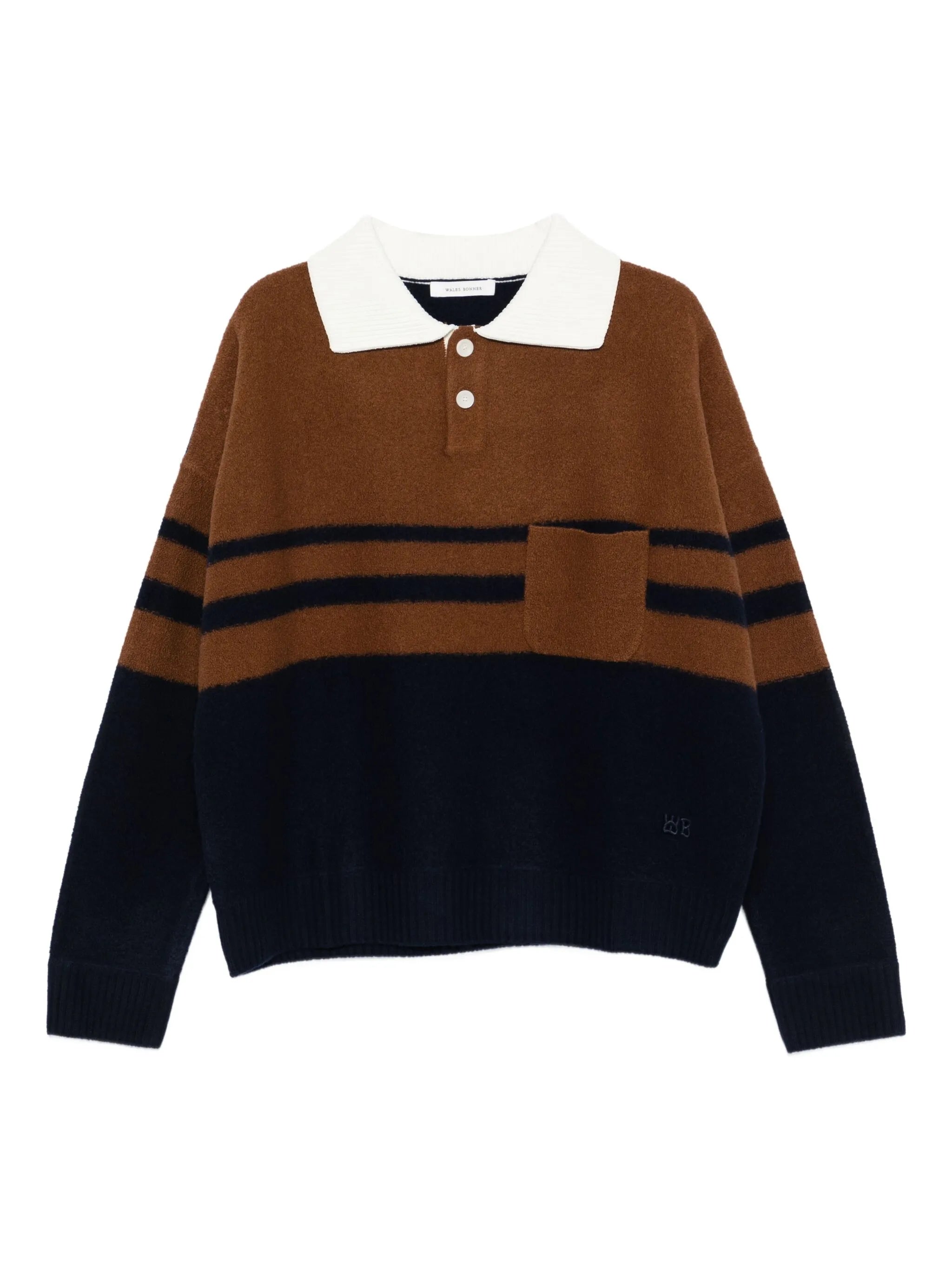 striped polo-neck sweater