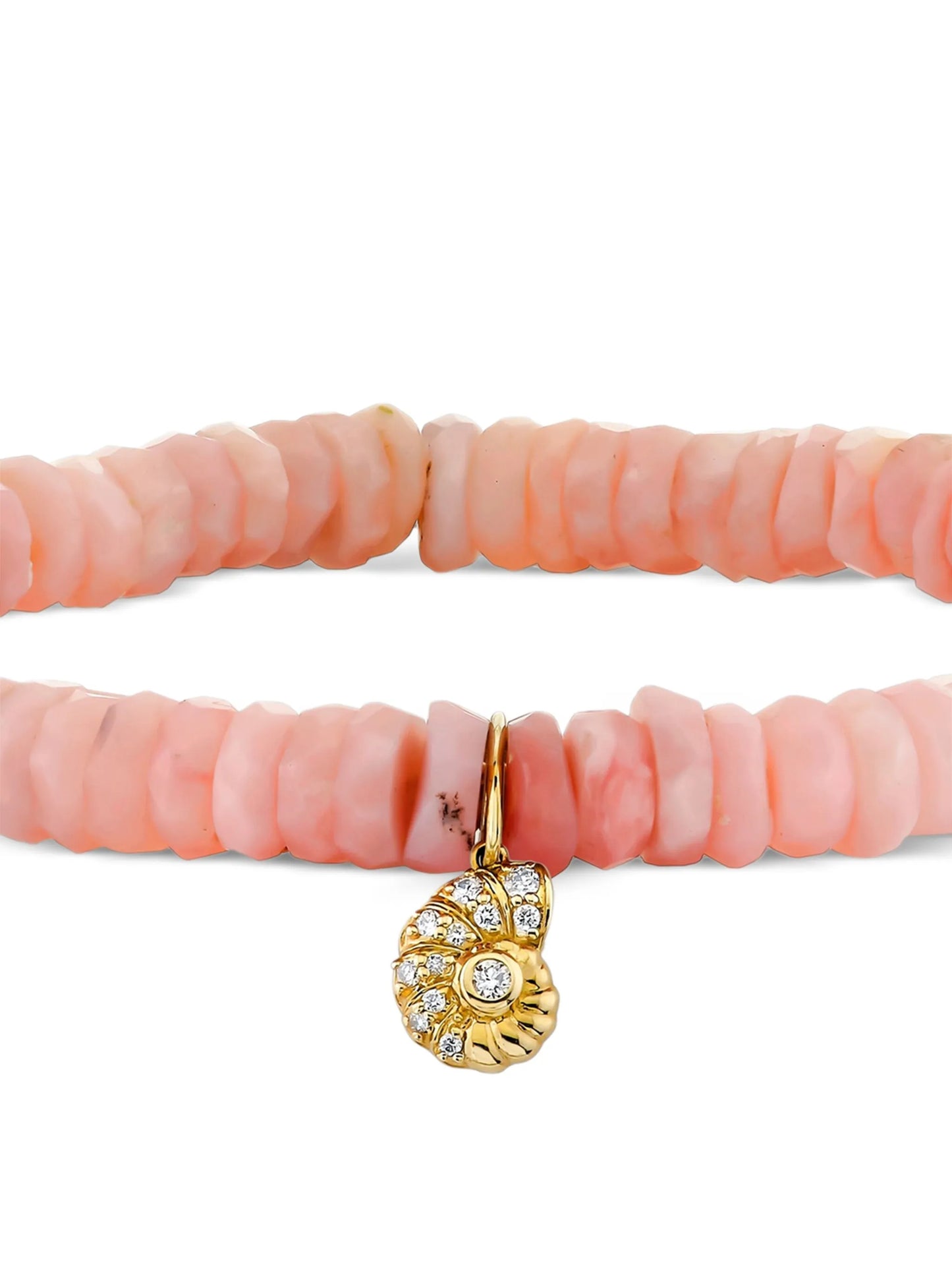 14CT yellow gold small Nautilus opal and diamond bracelet