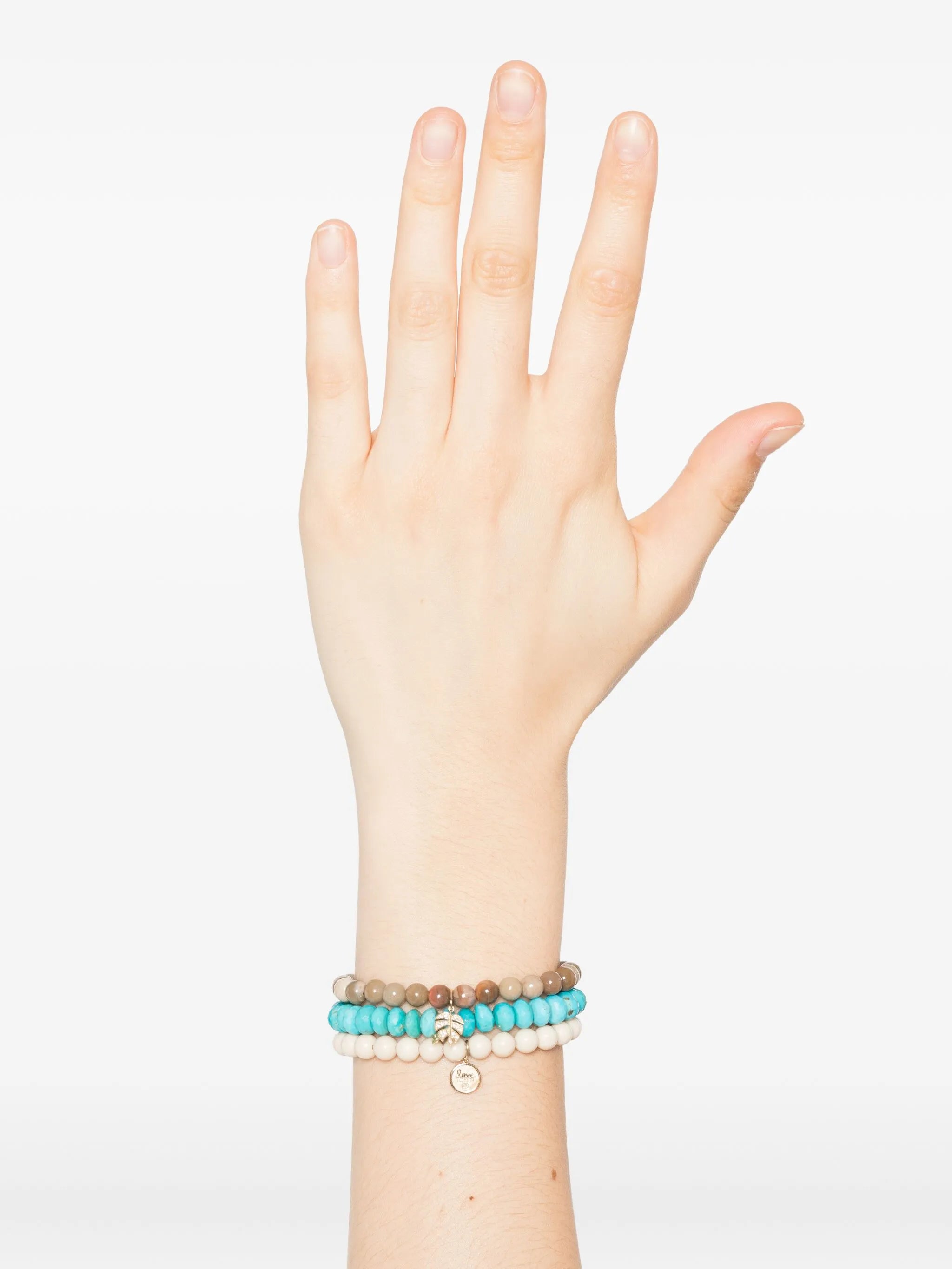 14k yellow gold Diamond Leaf Turquoise bracelet