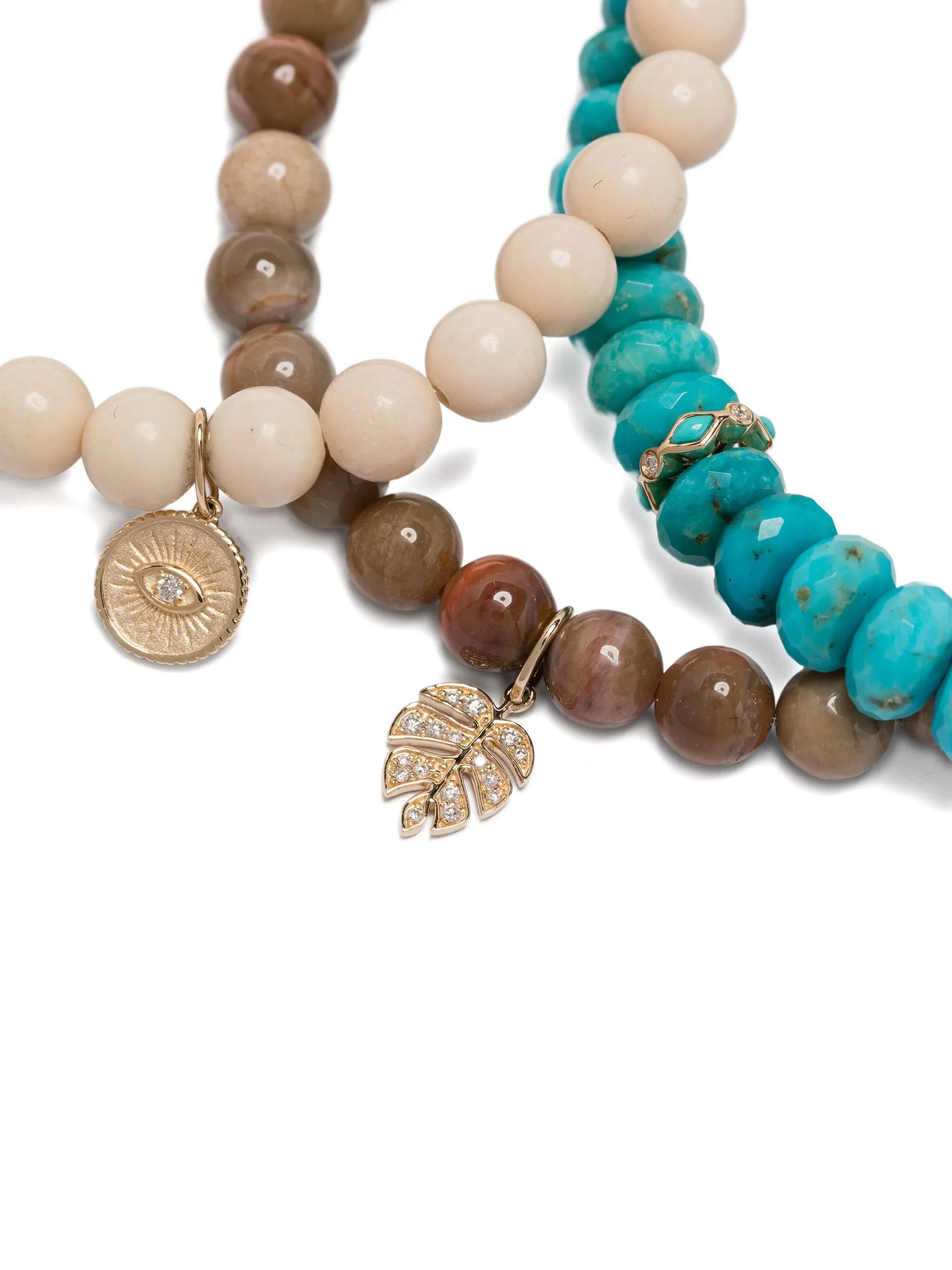 14k yellow gold Diamond Leaf Turquoise bracelet